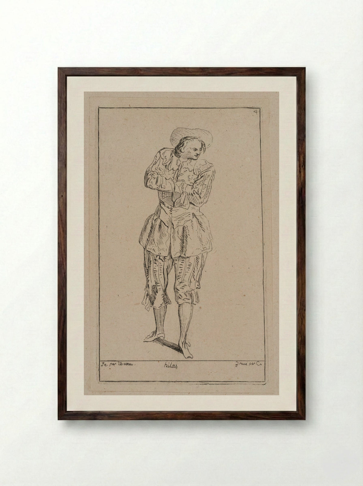Hilas - Anne Claude Philippe de Thubières, comte de Caylus - Framed Print Dark Wood