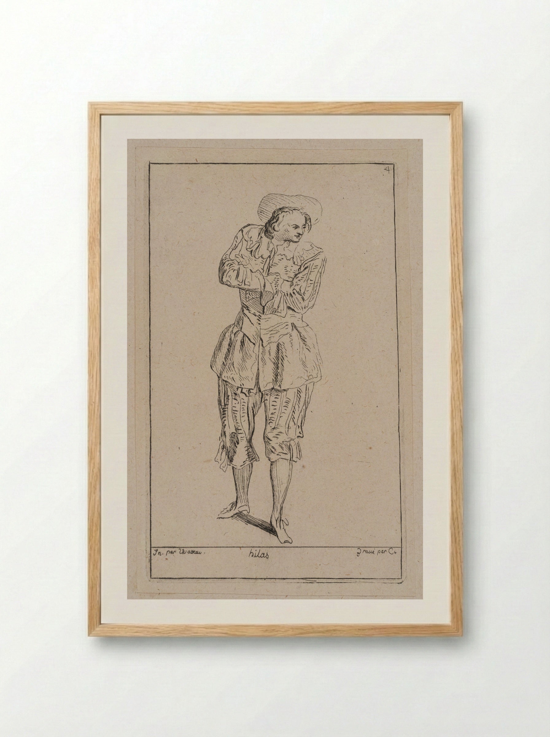 Hilas - Anne Claude Philippe de Thubières, comte de Caylus - Framed Print Wood