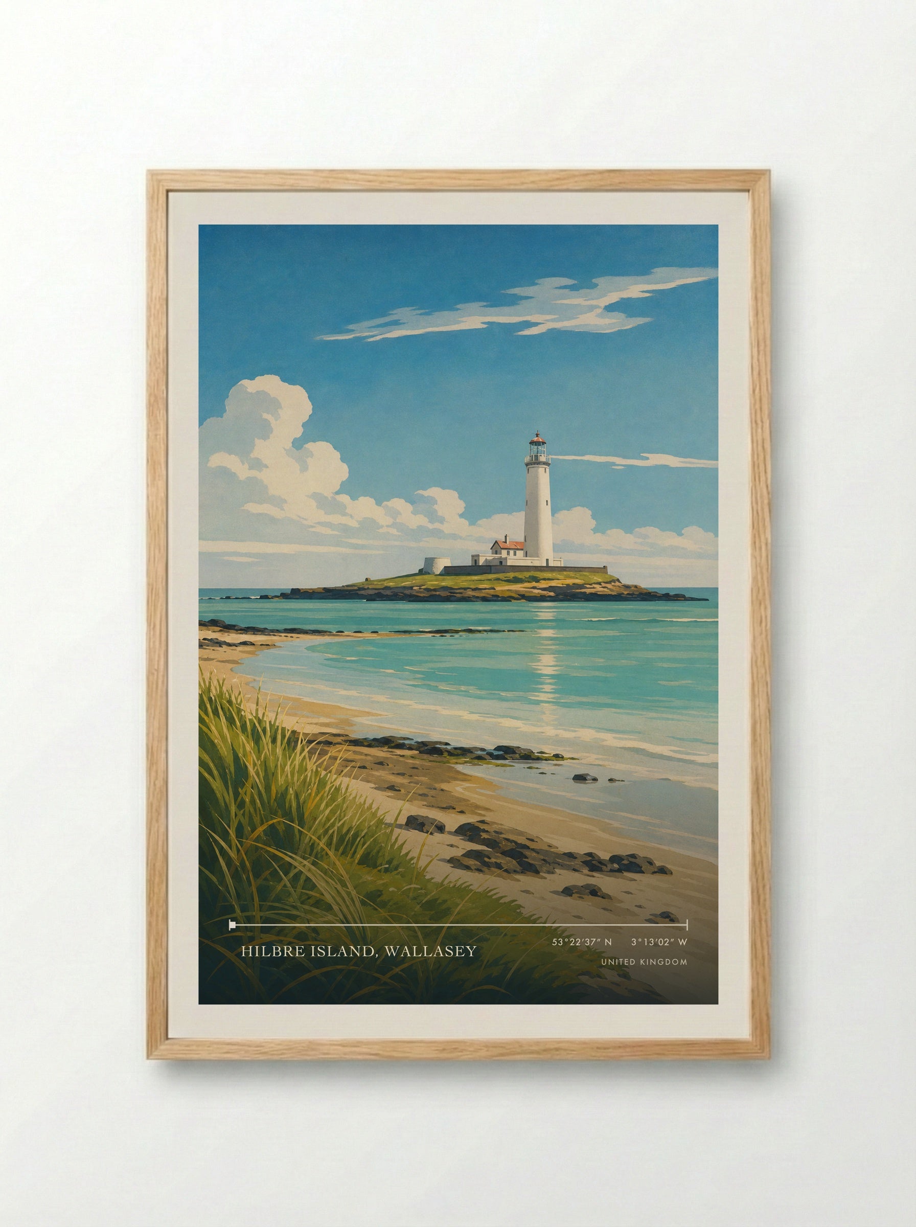 Hilbre Island, Wallasey United Kingdom Travel Poster - Framed Print Wood
