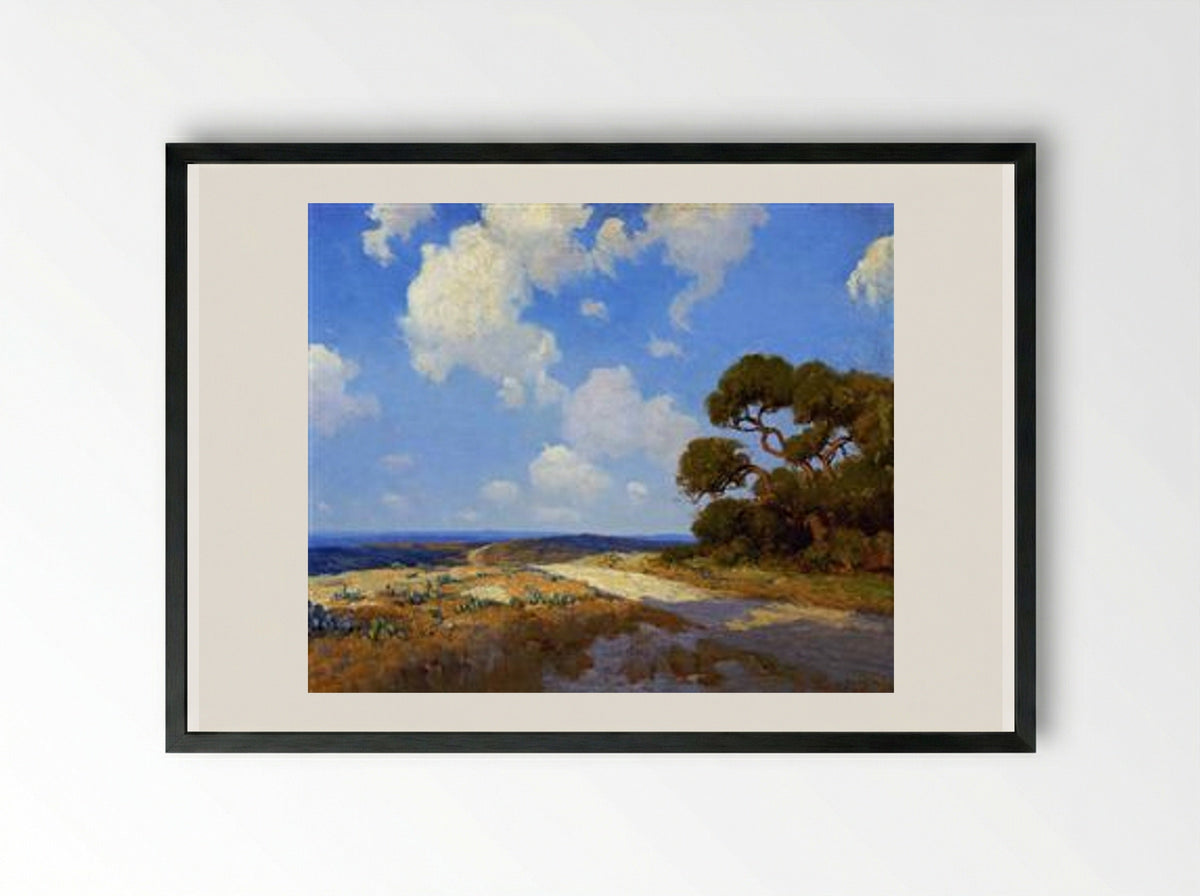 Hill Country Lane - Robert Julian Onderdonk - Framed Print Black