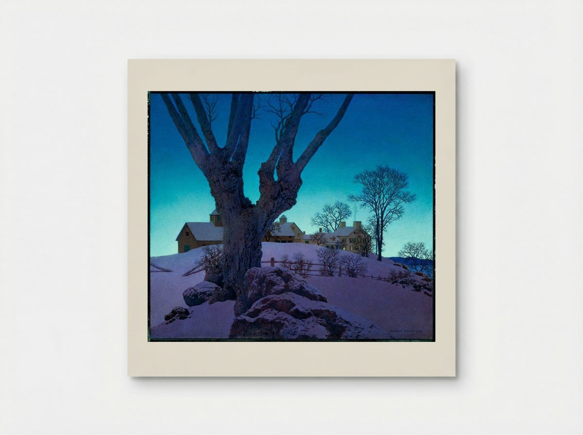 Hill Top Farm, Winter - Maxfield Parrish - Poster