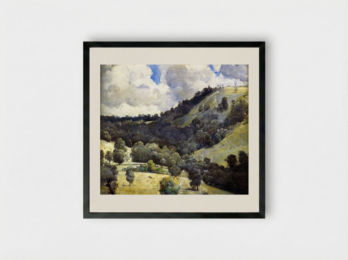 Hillside - Tom Roberts - Framed Print Black