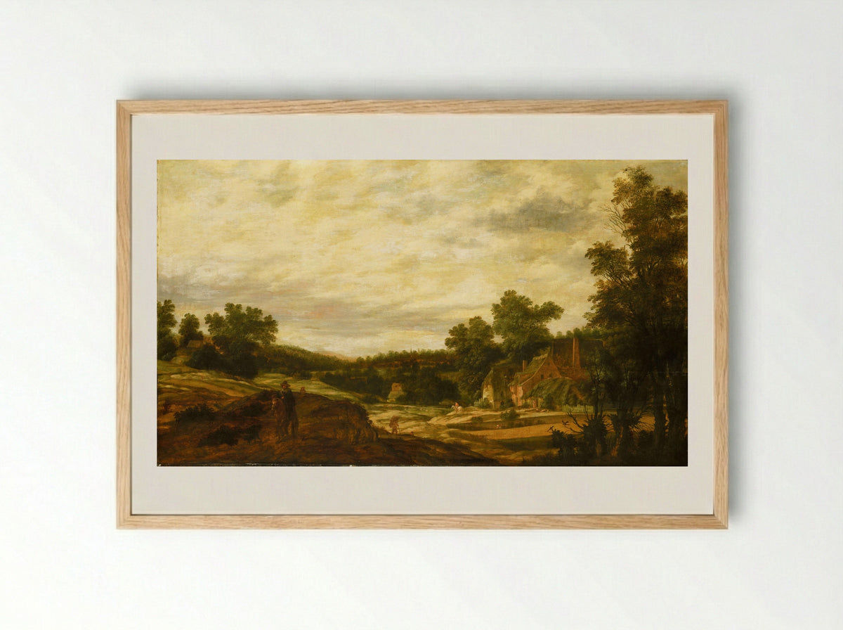 Hilly Landscape - Pieter Stalpaert - Framed Print Wood