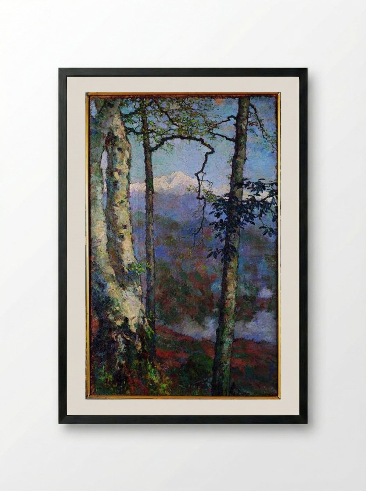 Himalayan Scene - Xu Beihong - Framed Print Black