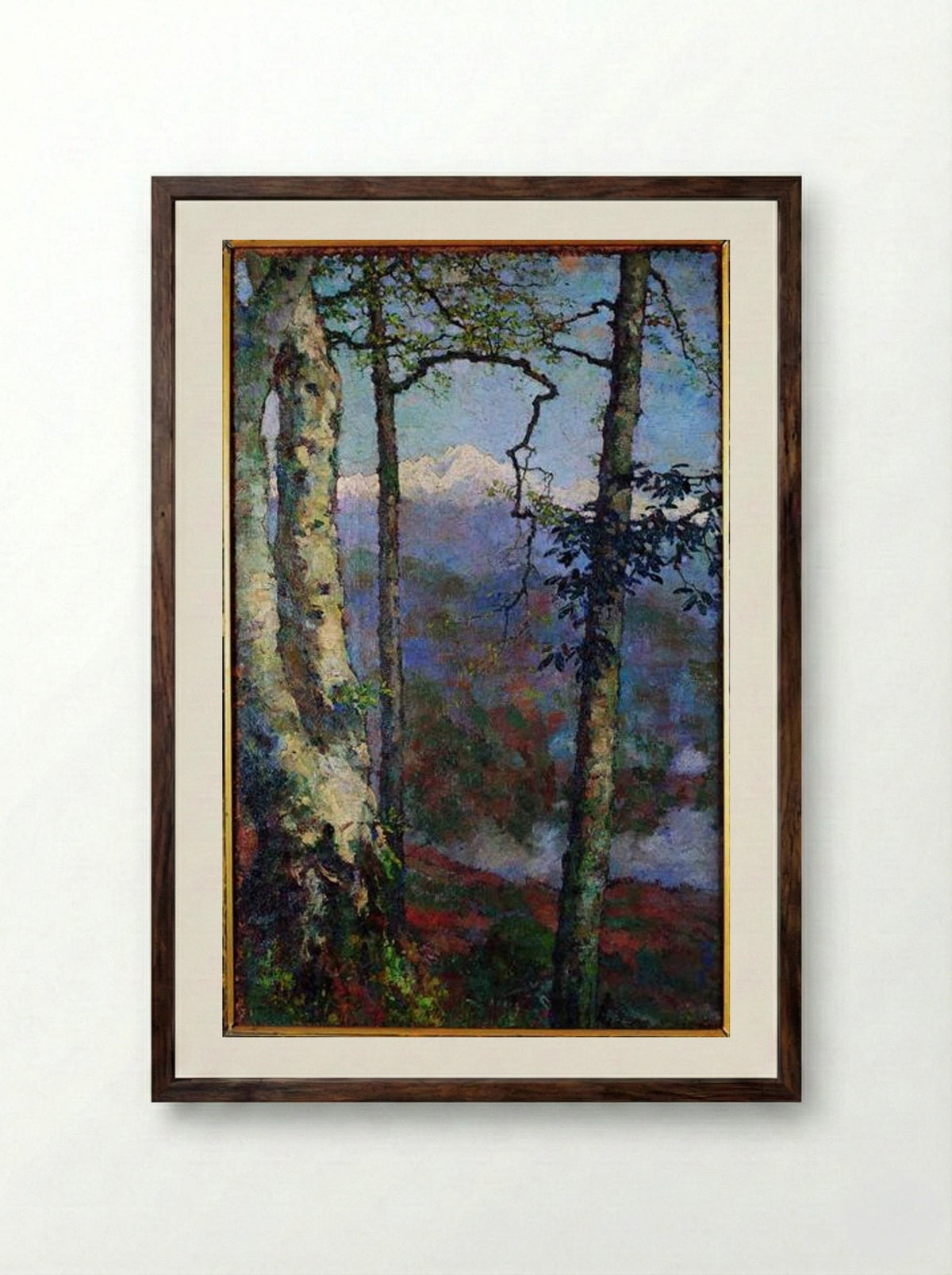 Himalayan Scene - Xu Beihong - Framed Print Dark Wood