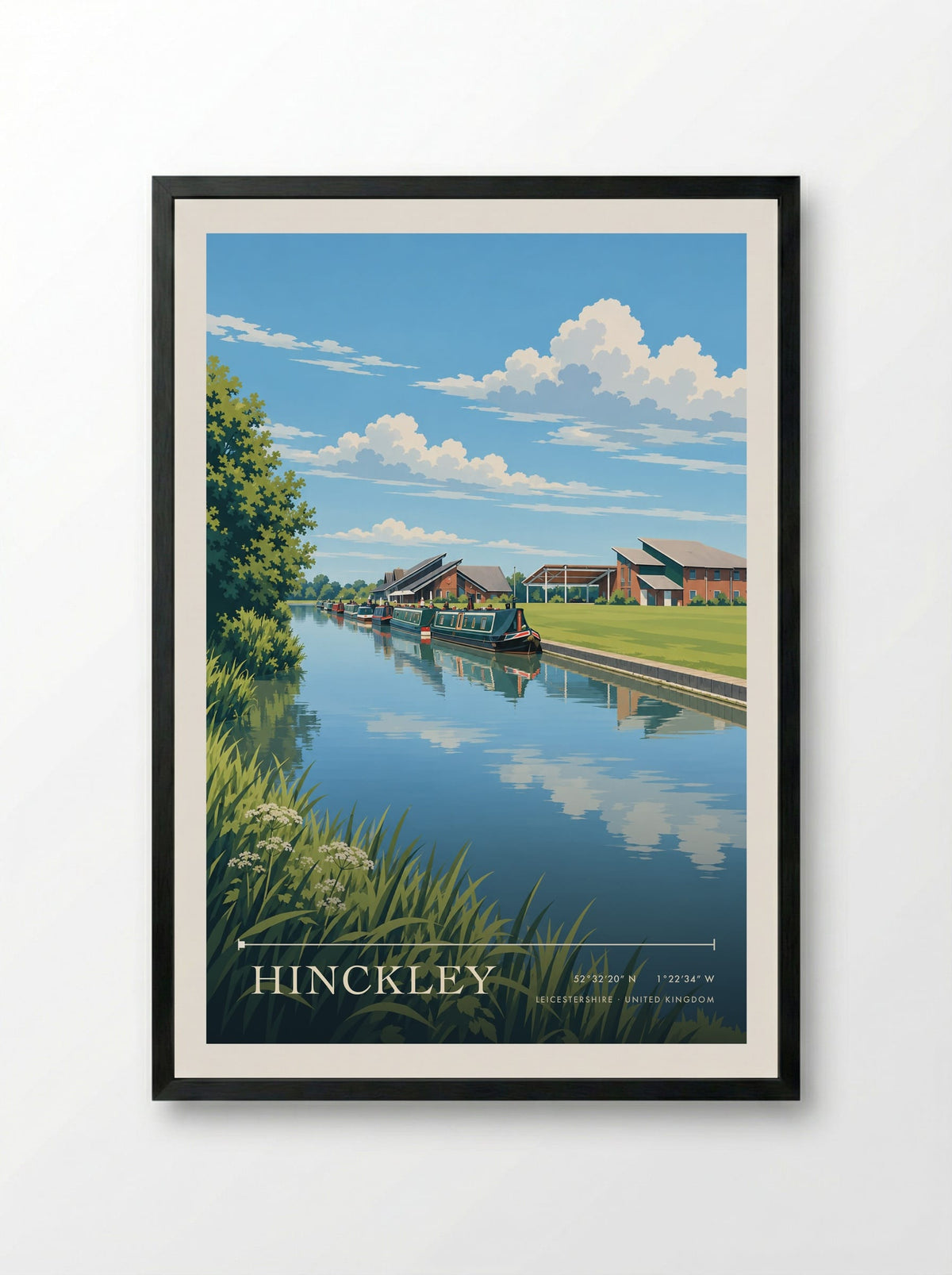 Hinckley, Leicestershire | Travel Poster - Framed Print Black