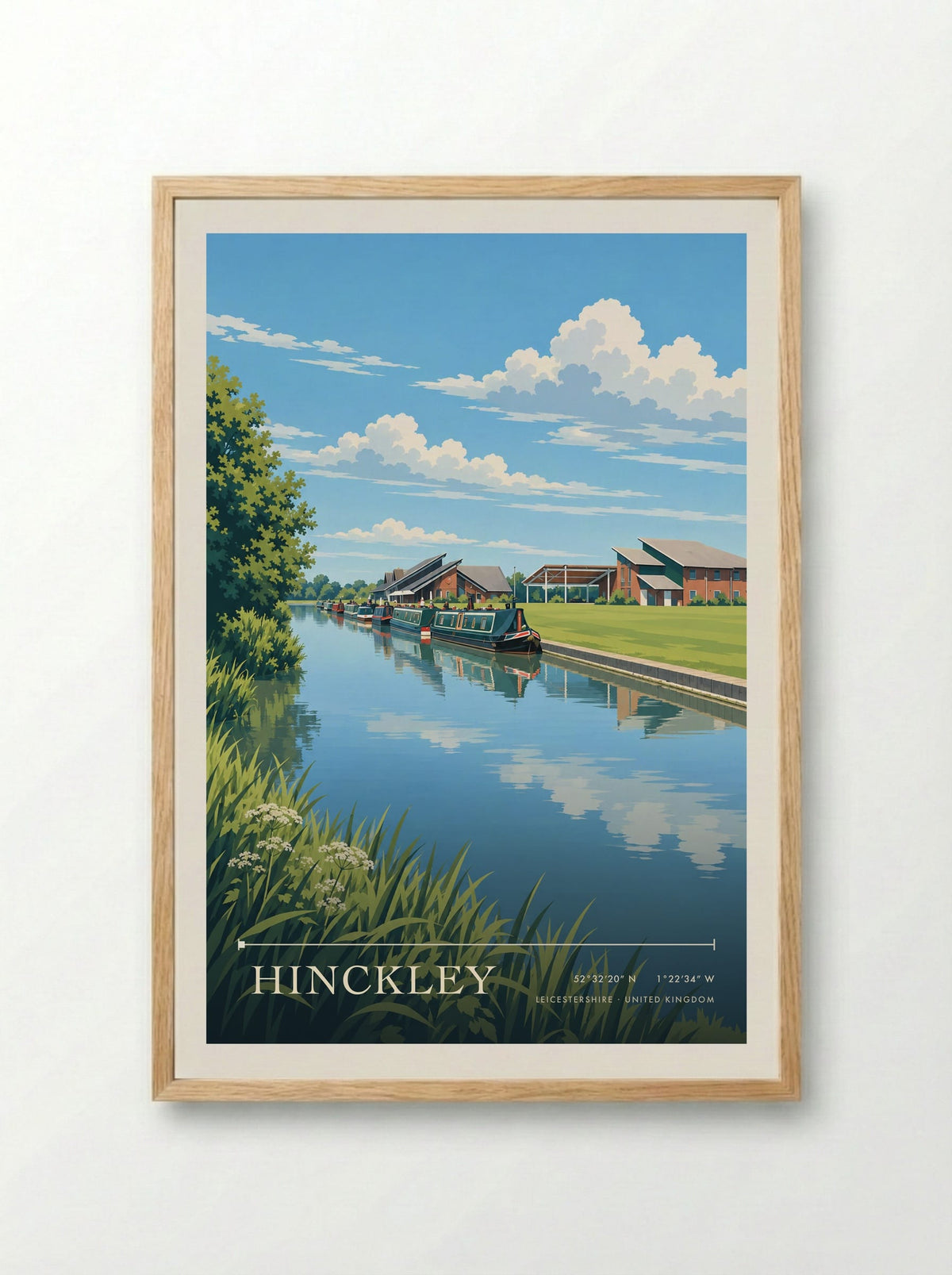 Hinckley, Leicestershire | Travel Poster - Framed Print Wood
