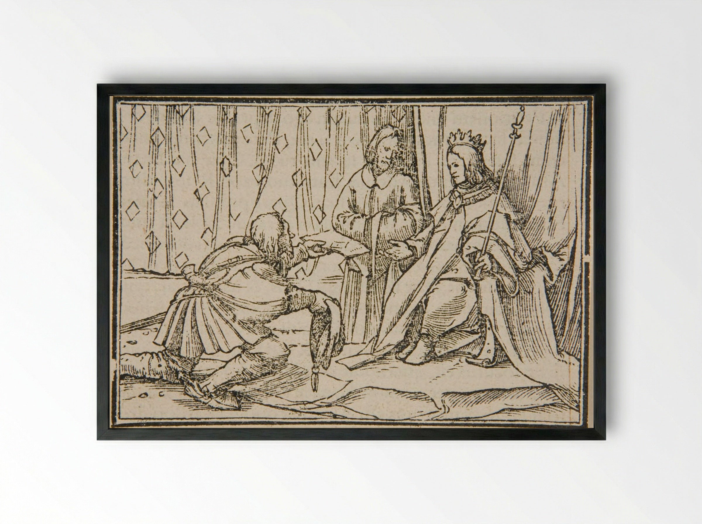 Hiram and Solomon - Hans Holbein the Younger - Framed Print Black