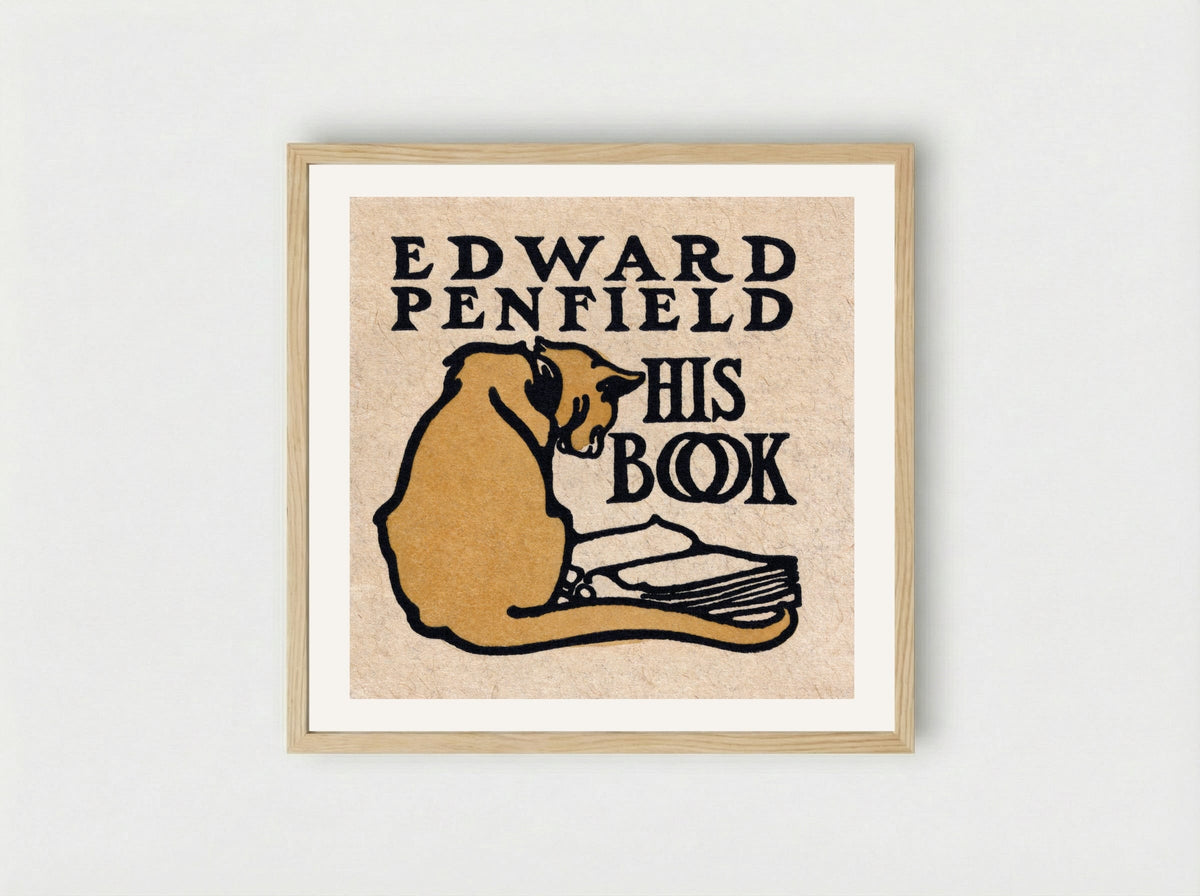 His Book - Edward Penfield - Framed Print Wood