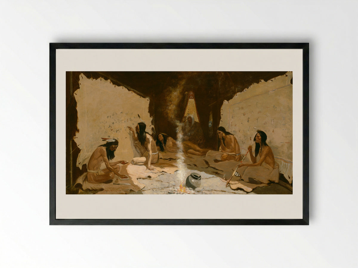 Historians of the Tribe - Frederic Remington - Framed Print Black
