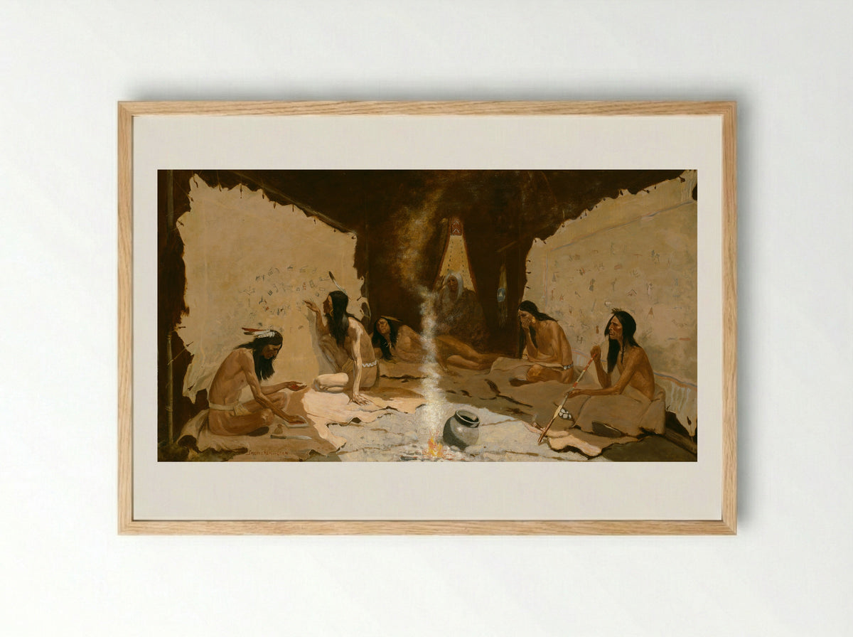 Historians of the Tribe - Frederic Remington - Framed Print Wood