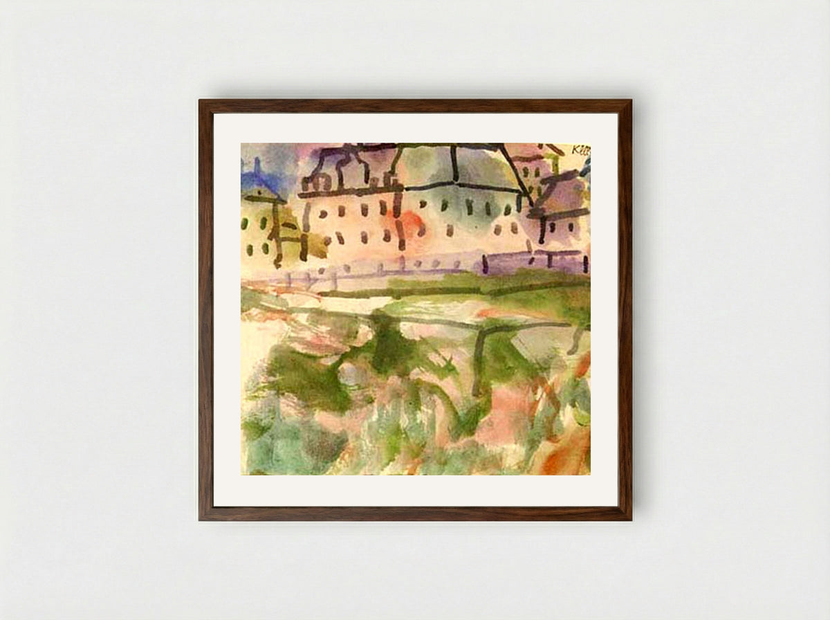 Historic ground - Paul Klee - Framed Print Dark Wood