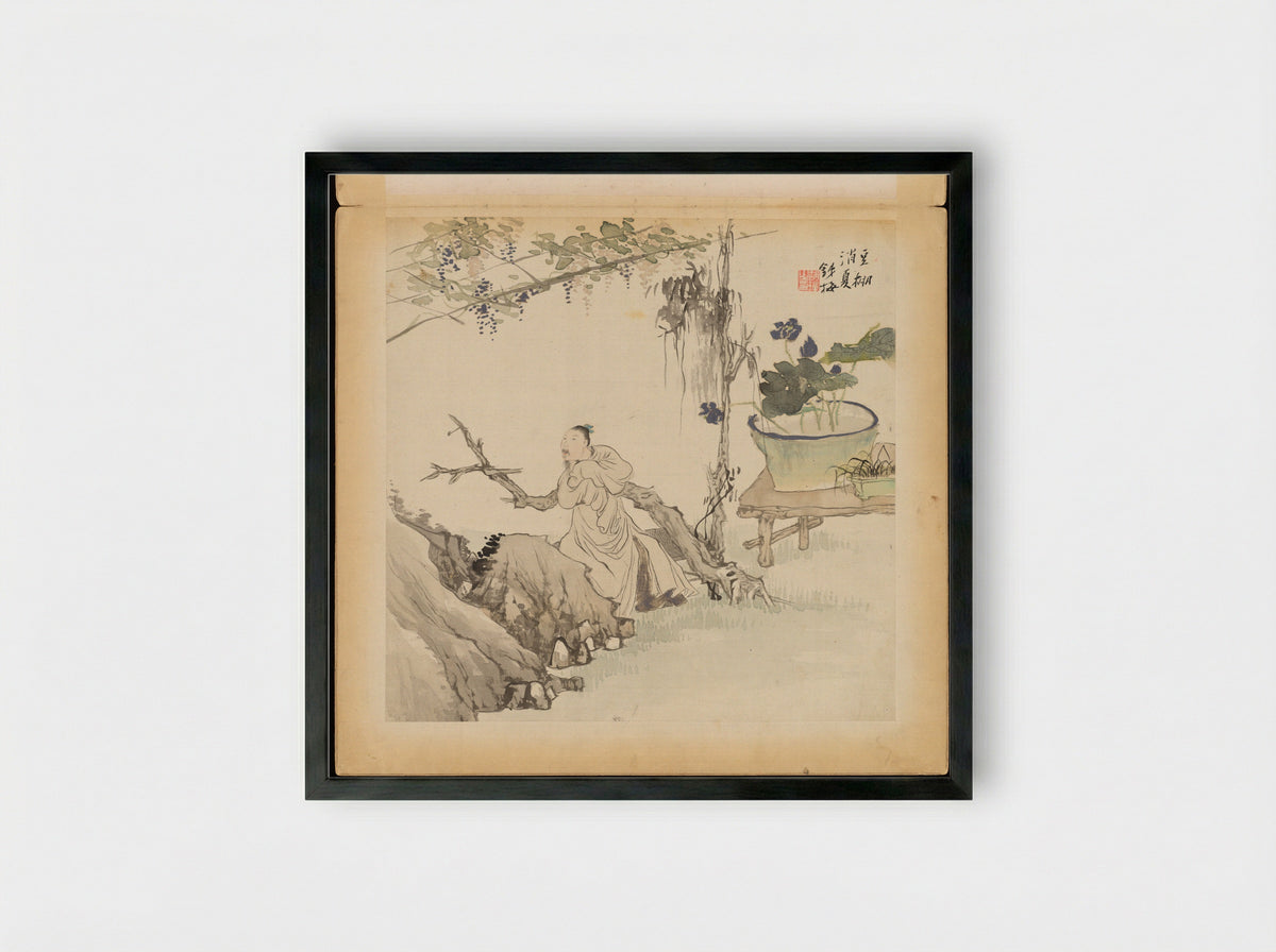 Historical and Legendary Figures - Hu Zhang - Framed Print Black