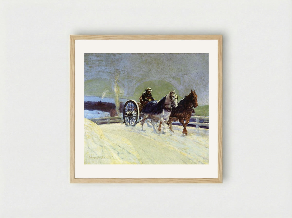 Hitch Team - George Luks - Framed Print Wood