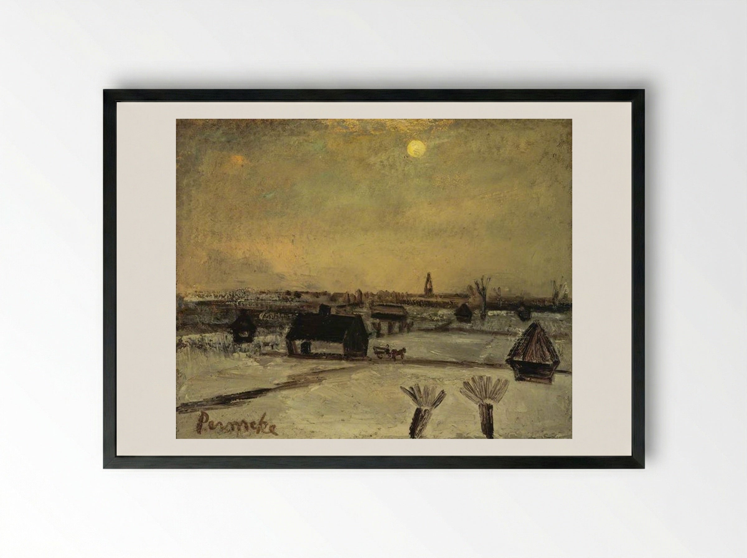 Hiver en Flandre (Winter in Flanders) - Constant Permeke - Framed Print Black
