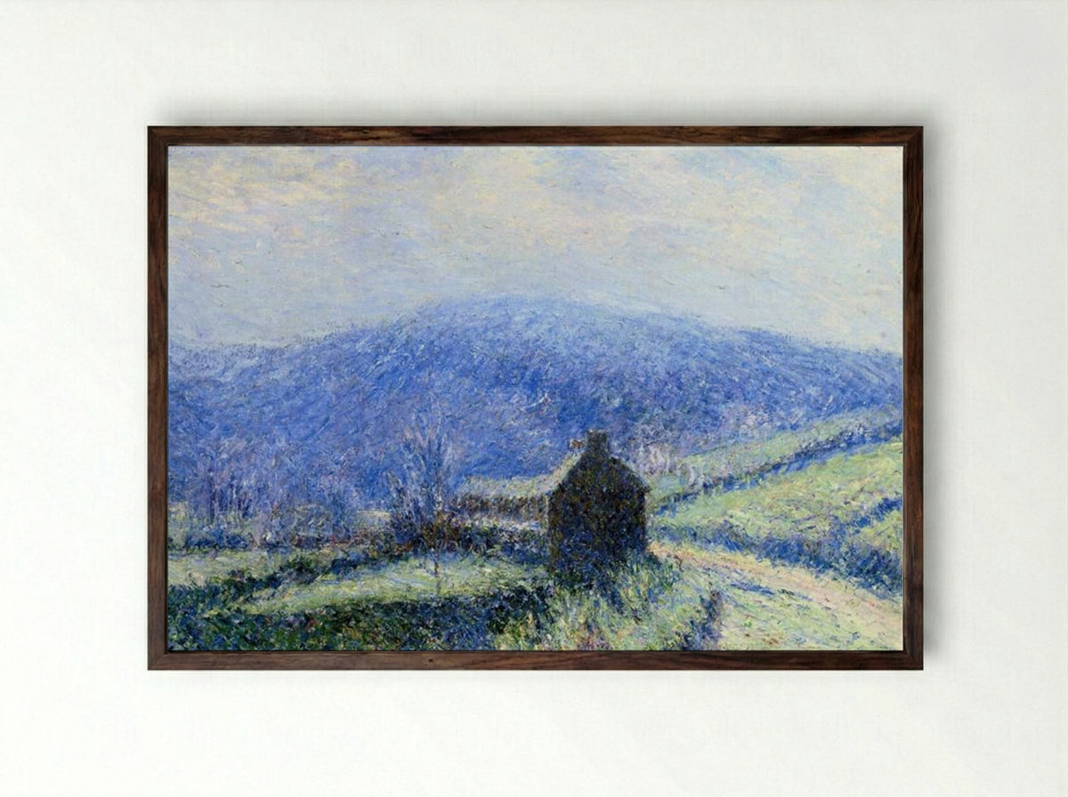 Hoarfrost at Huelgoat, Finistere - Gustave Loiseau - Framed Print Dark Wood