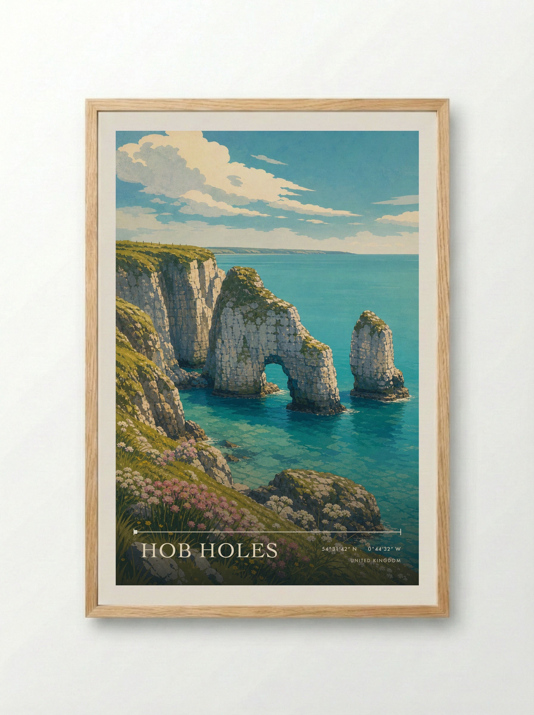 Hob Holes United Kingdom Travel Poster - Framed Print Wood