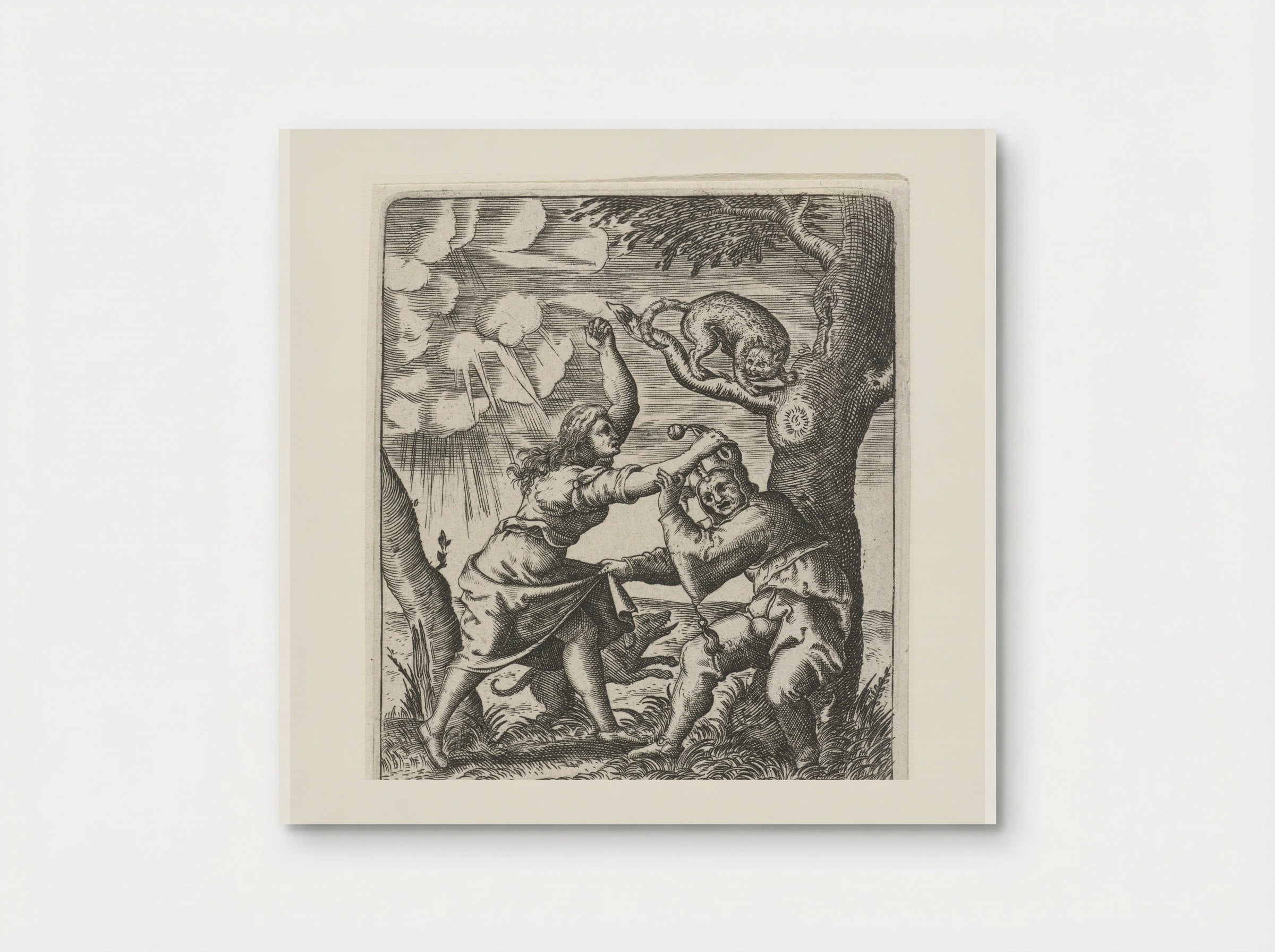 Hoer die een nar afranselt (A Prostitute Beating a Fool) - Johann Theodor de Bry - Poster