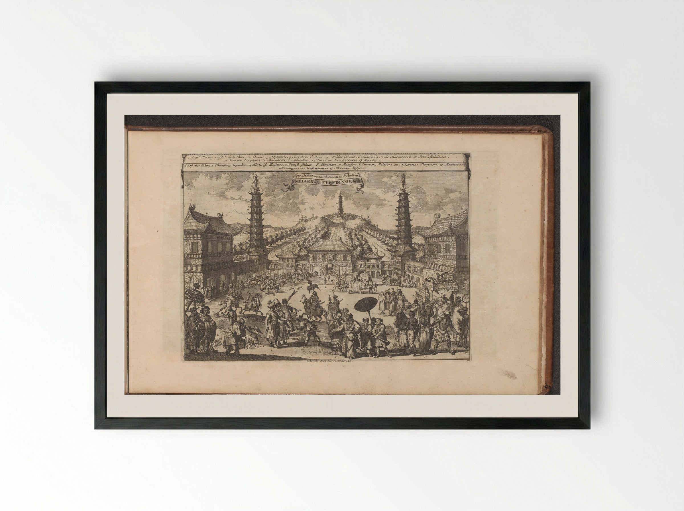 Hof in Peking - Romeyn de Hooghe - Framed Print Black