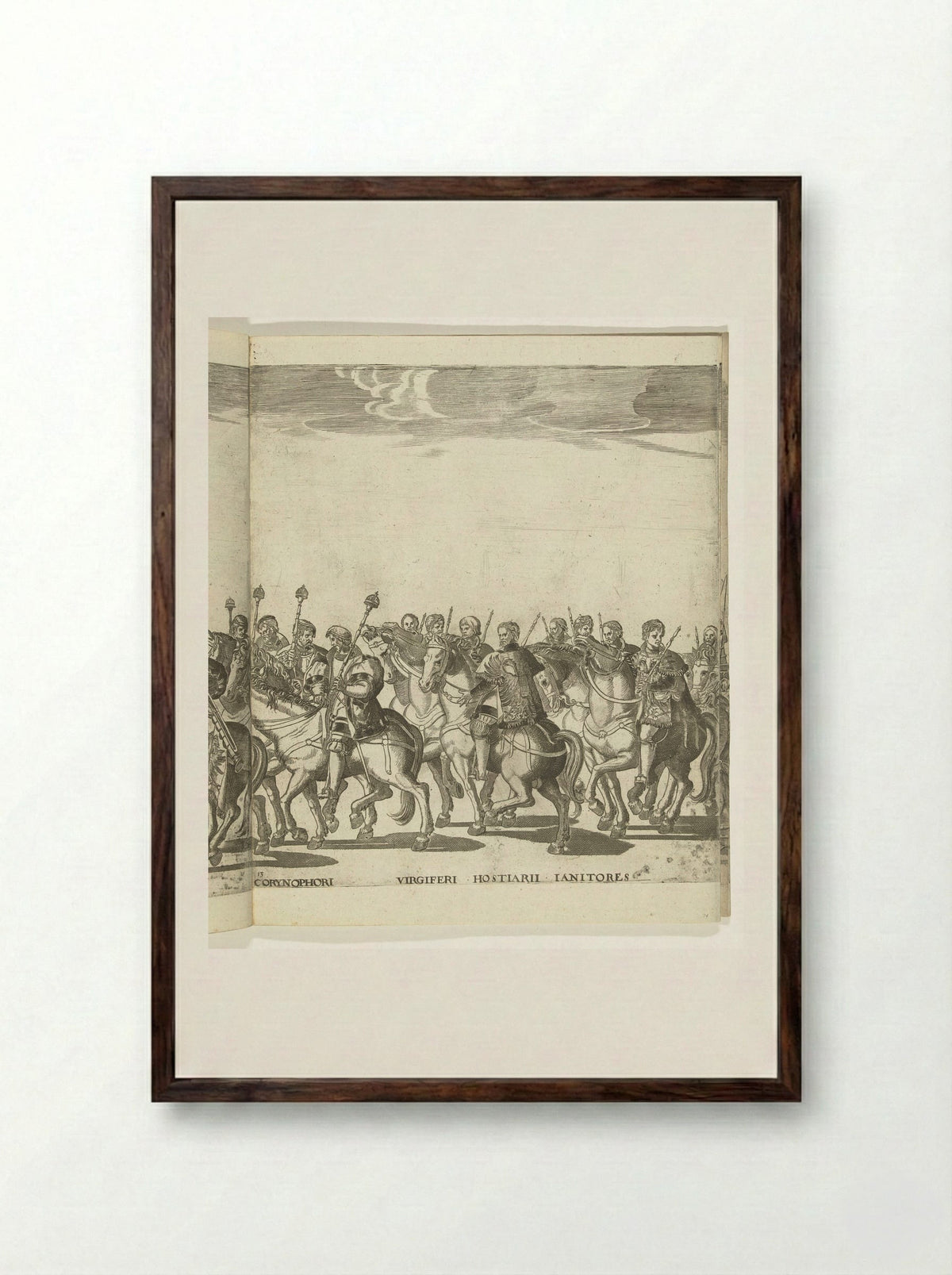 Hoffunctionarissen van Karel V, plaat 13 - Nicolaas Hogenberg - Framed Print Dark Wood