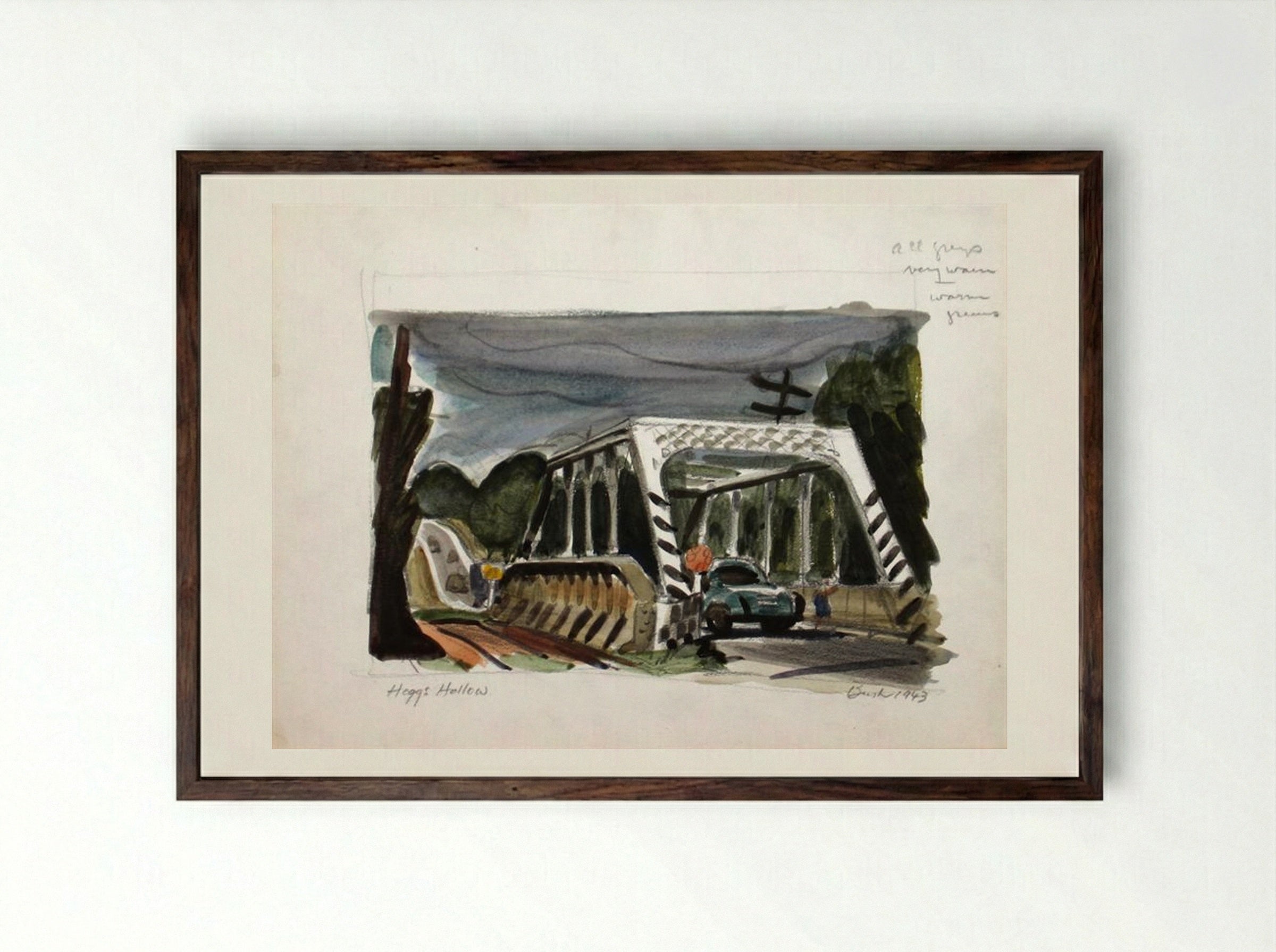 Hogg’s Hollow, Toronto - Jack Bush - Framed Print Dark Wood
