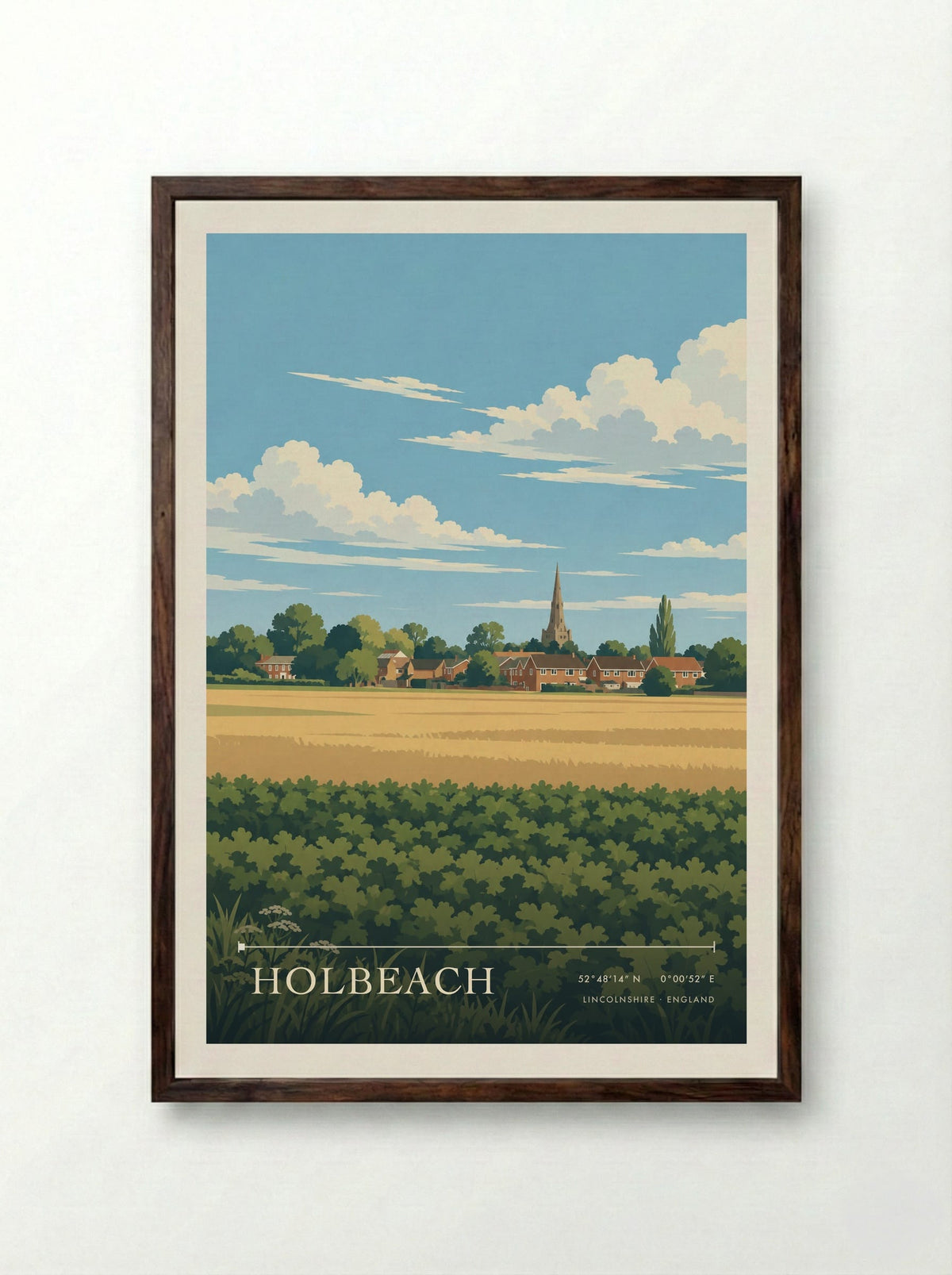 Holbeach, Lincolnshire | Travel Poster - Framed Print Dark Wood