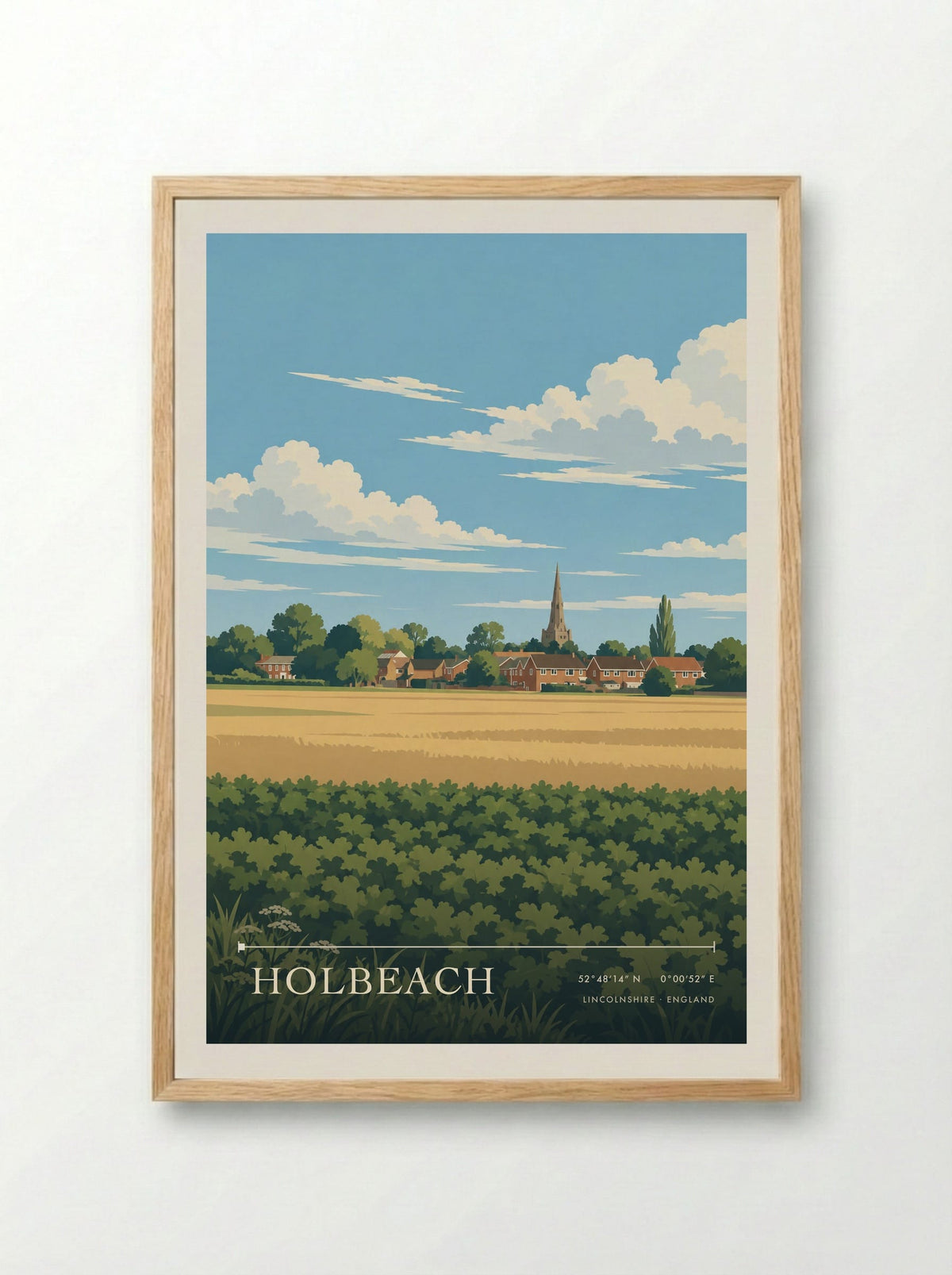 Holbeach, Lincolnshire | Travel Poster - Framed Print Wood