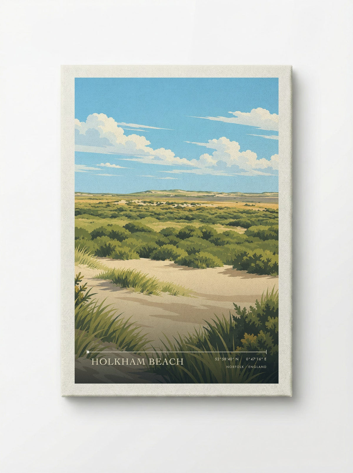 Holkham Beach, Norfolk | Travel Poster - Canvas
