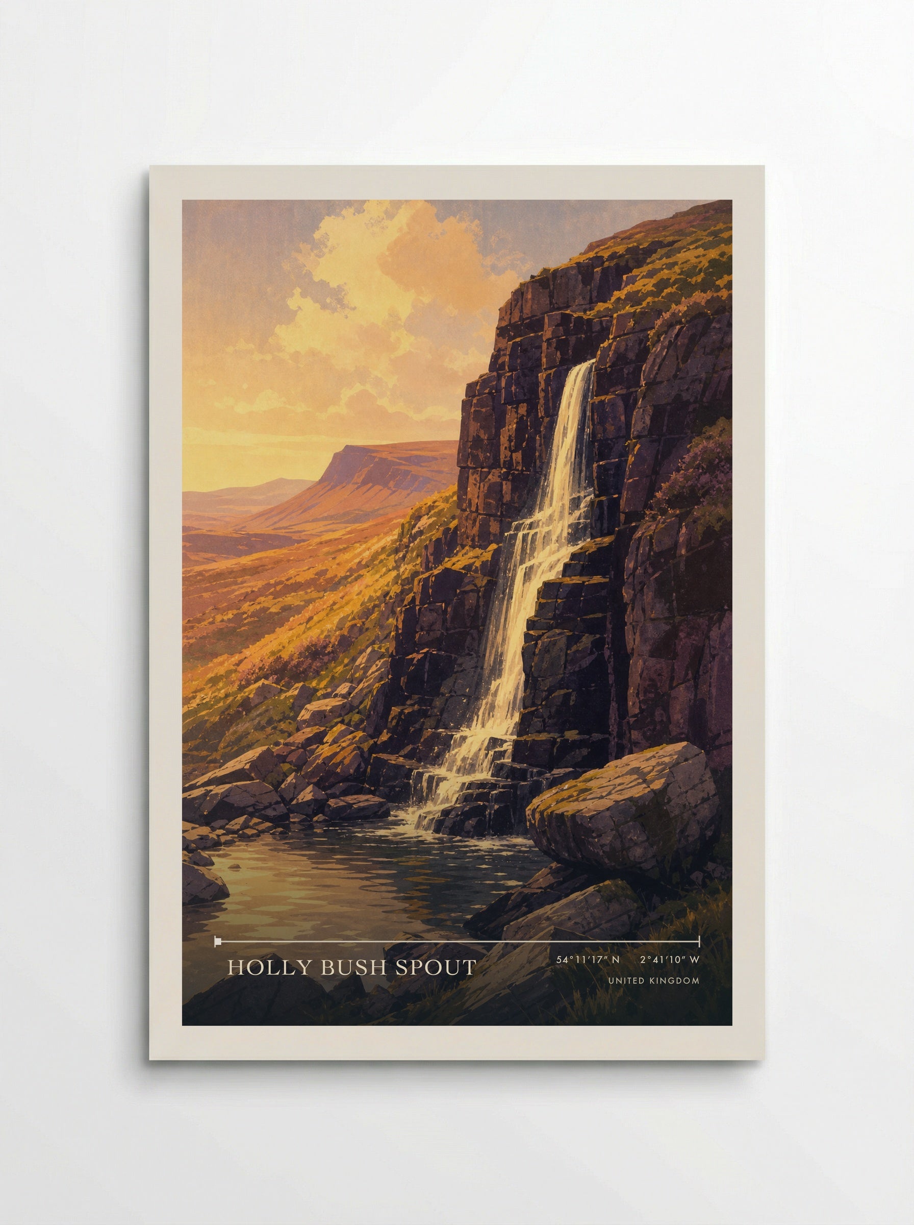Holly Bush Spout United Kingdom Travel Poster - Poster