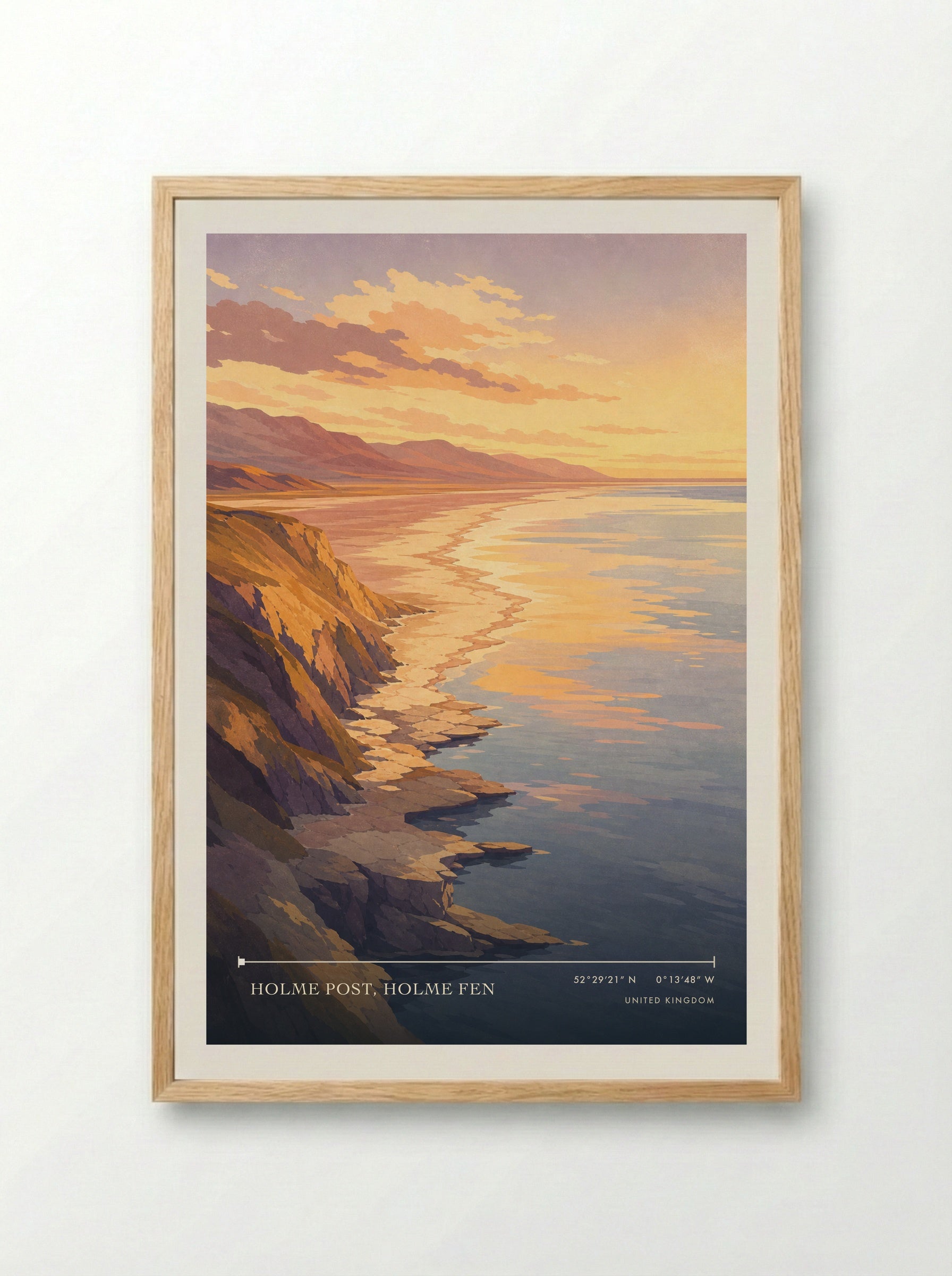 Holme Post, Holme Fen United Kingdom Travel Poster - Framed Print Wood
