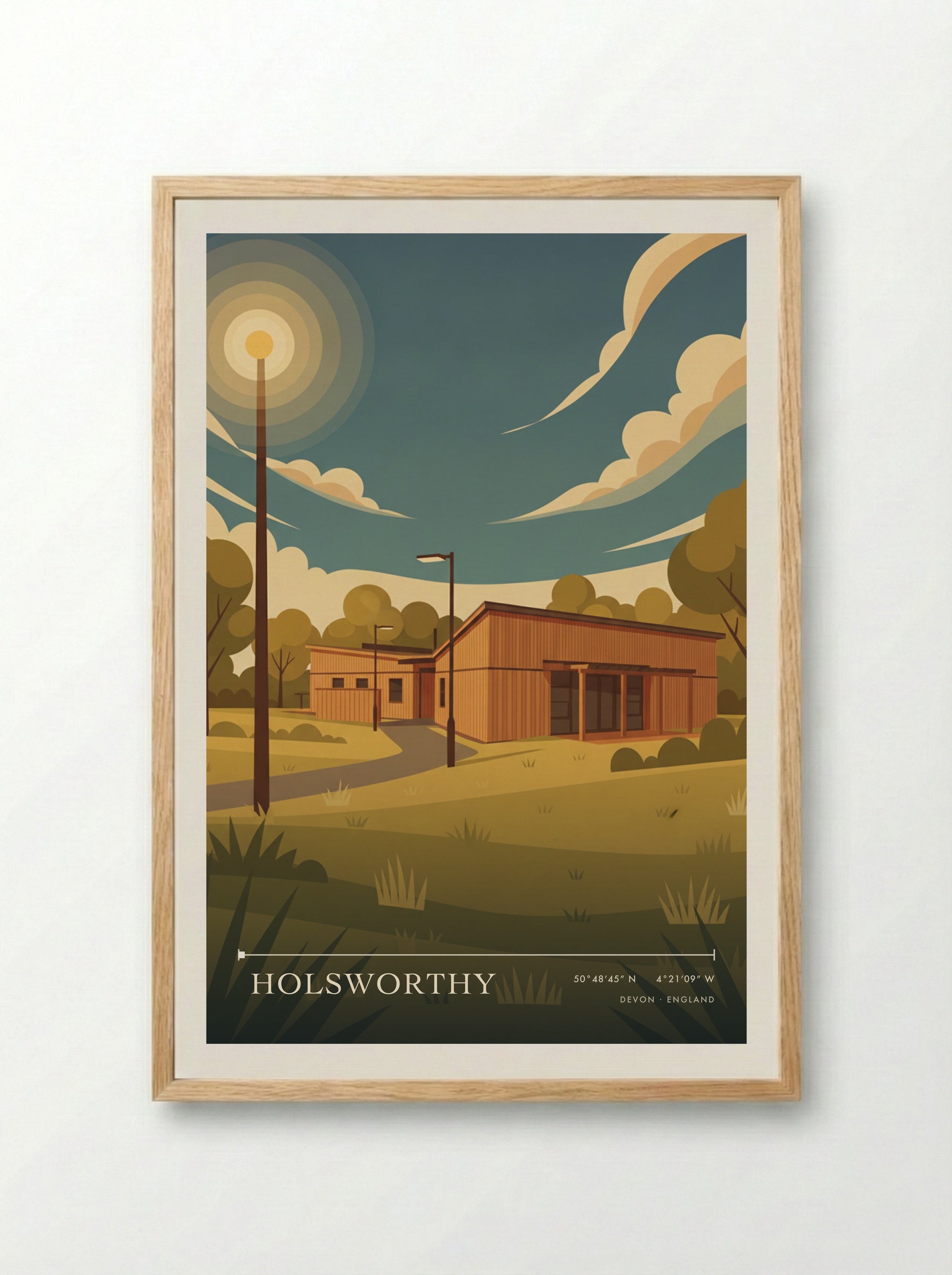Holsworthy Devon England Travel Poster - Framed Print Wood