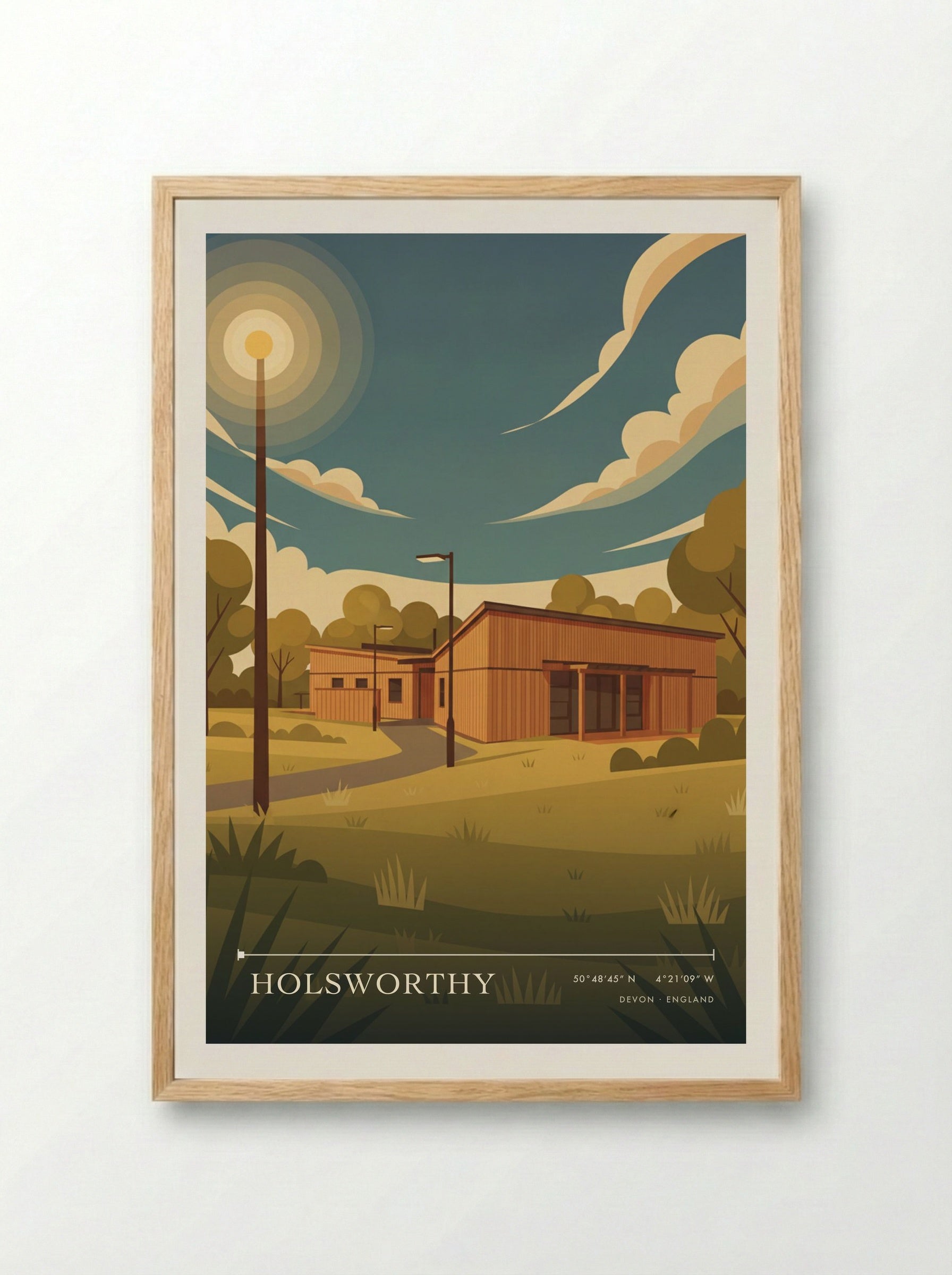 Holsworthy Devon England Travel Poster - Framed Print Wood