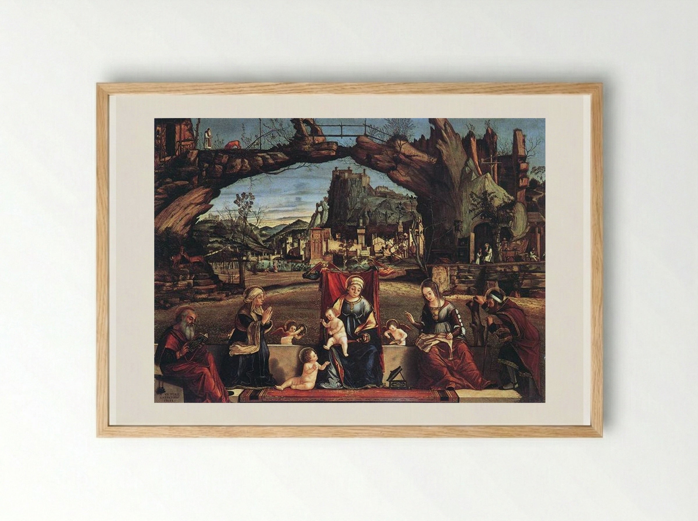 Holy Conversation - Vittore Carpaccio - Framed Print Wood
