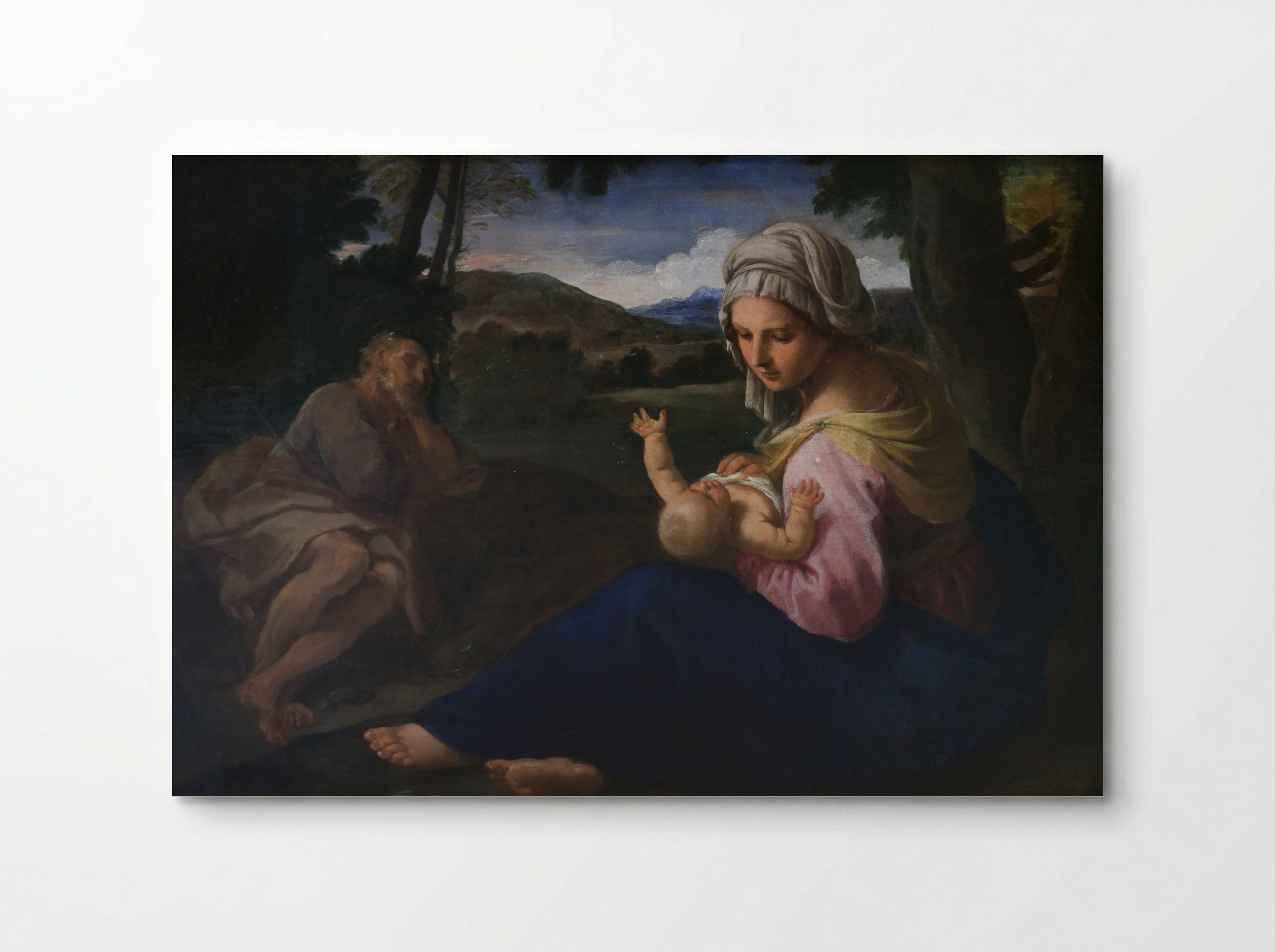 Holy Family at Rest on the Flight into Egypt - Simone Cantarini - Poster