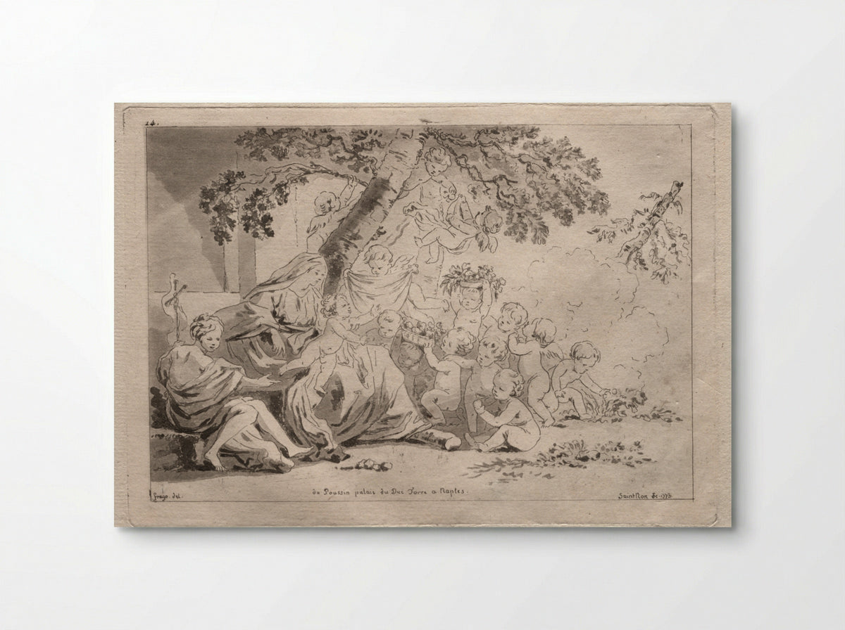 Holy Family with Putti - Jean-Claude-Richard de Saint-Non - Poster