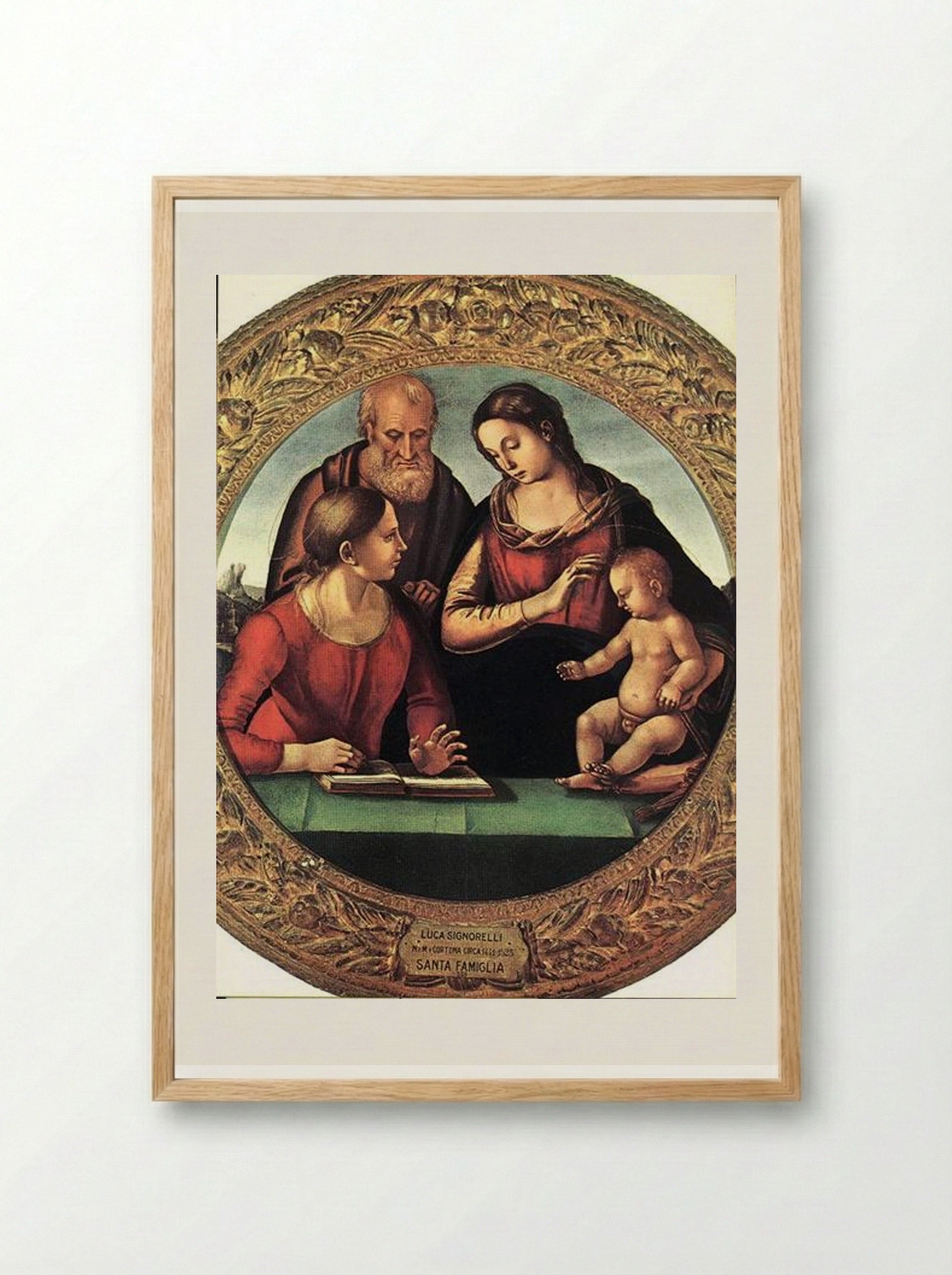 Holy Family with St. Catherine - Luca Signorelli - Framed Print Wood
