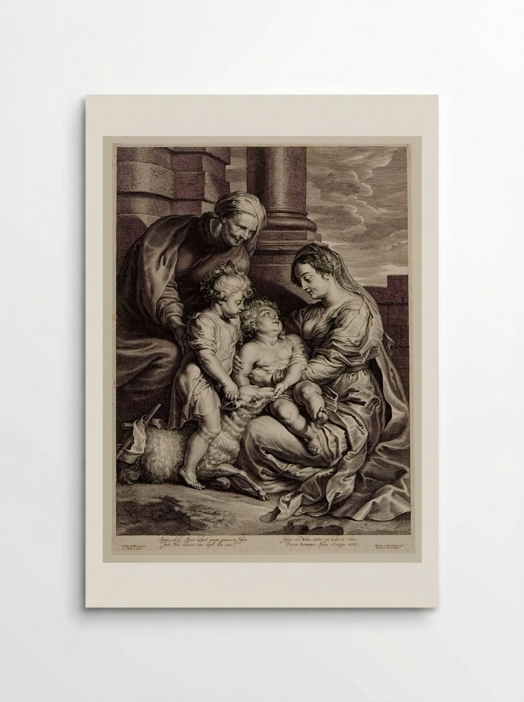 Holy Family with a Lamb - Schelte Adamsz. Bolswert - Poster