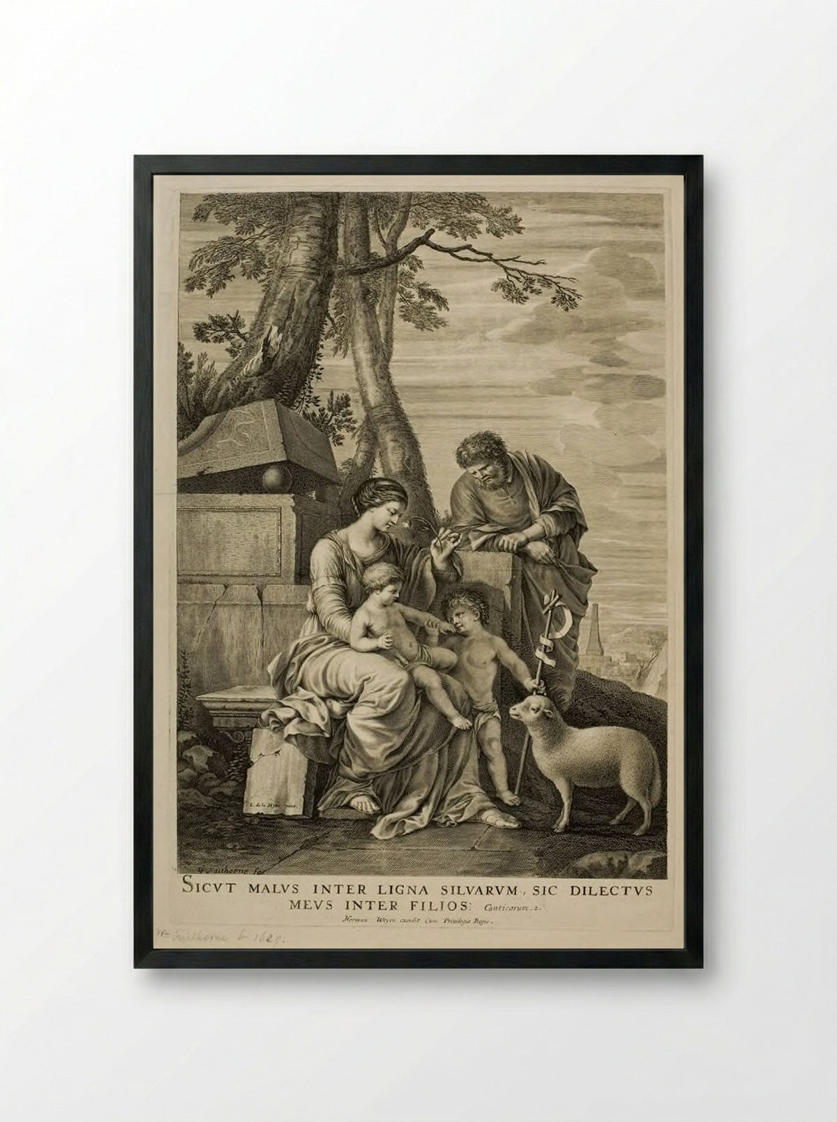 Holy Family - William Faithorne the Elder - Framed Print Black
