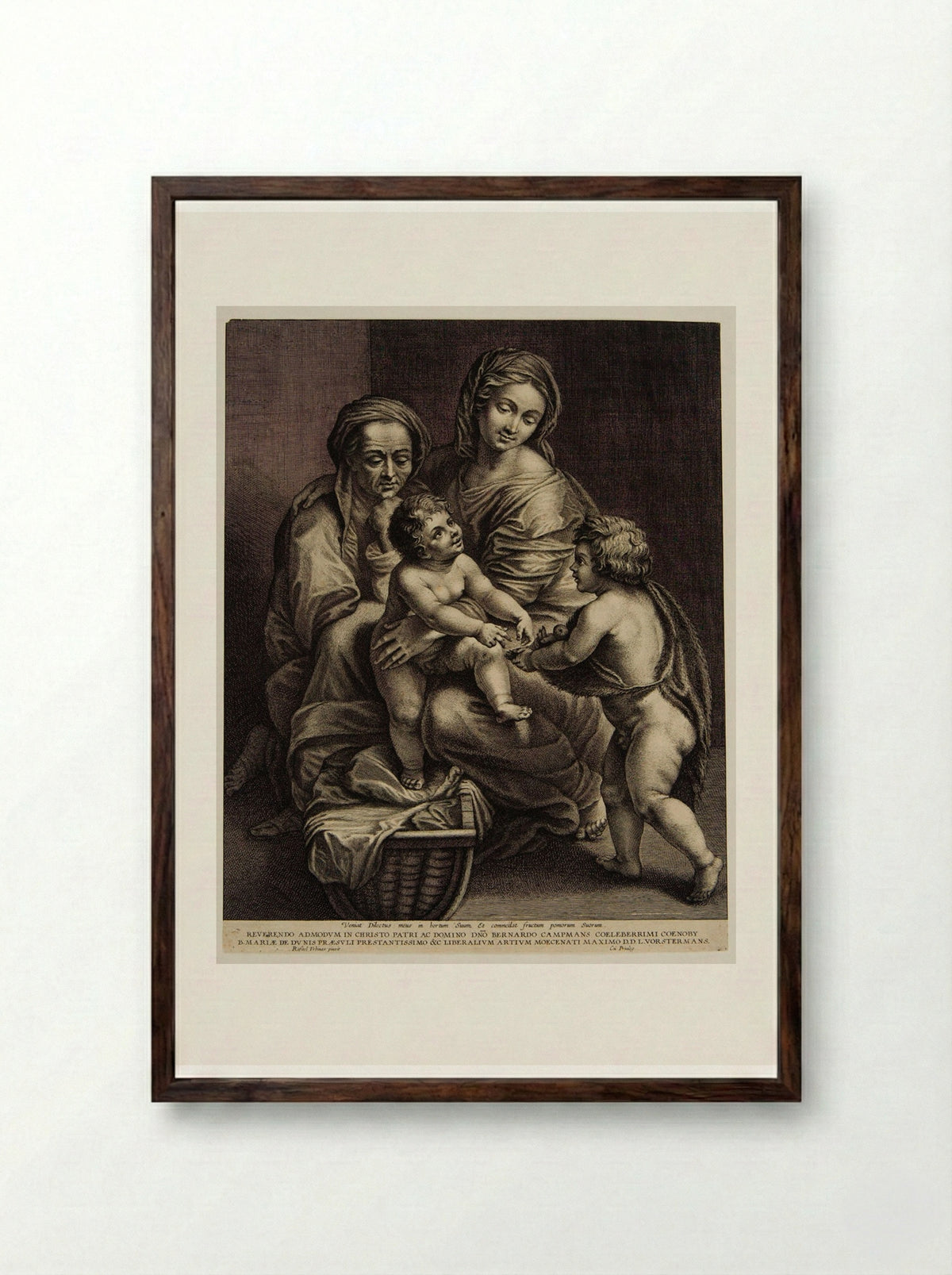 Holy Family - Lucas Vorsterman I - Framed Print Dark Wood