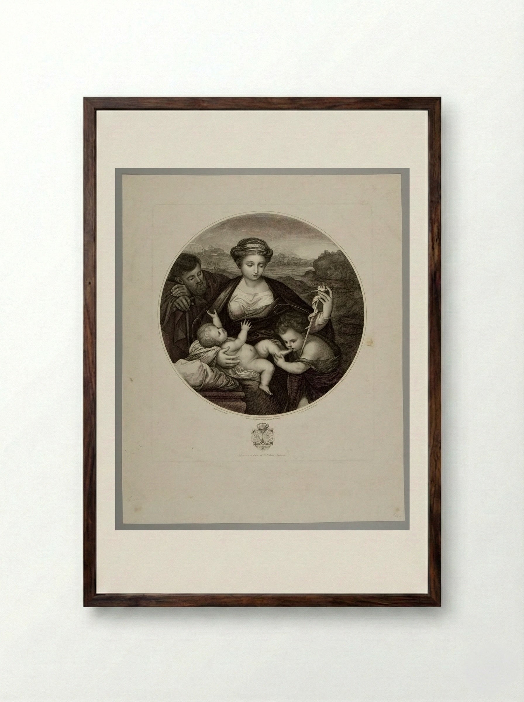 Holy Family - Giovanni Rivera - Framed Print Dark Wood