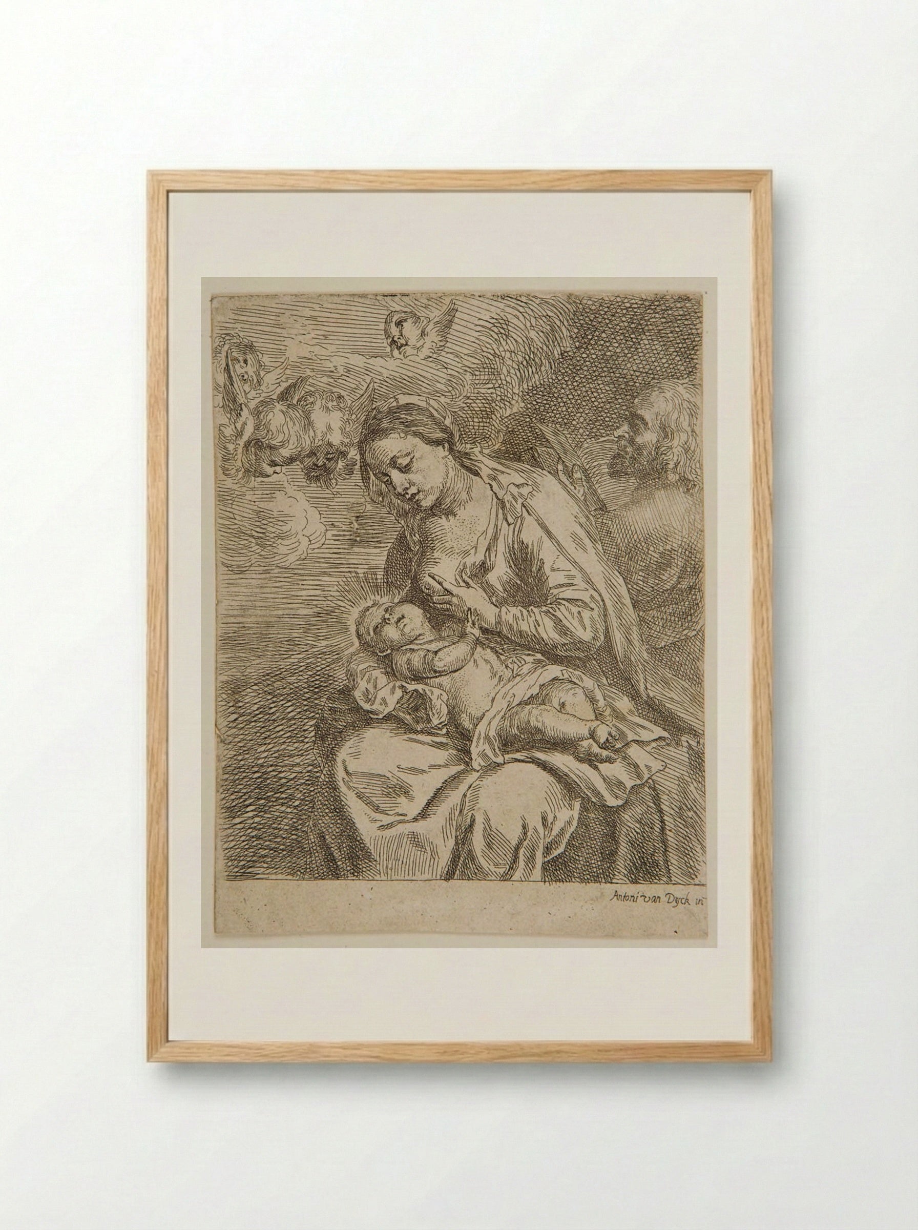 Holy Family - Anthony van Dyck - Framed Print Wood