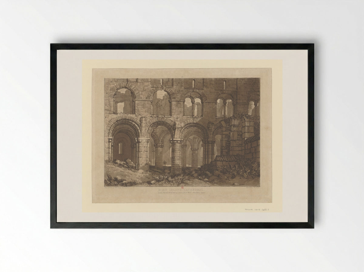 Holy Island Cathedral - Charles Turner - Framed Print Black