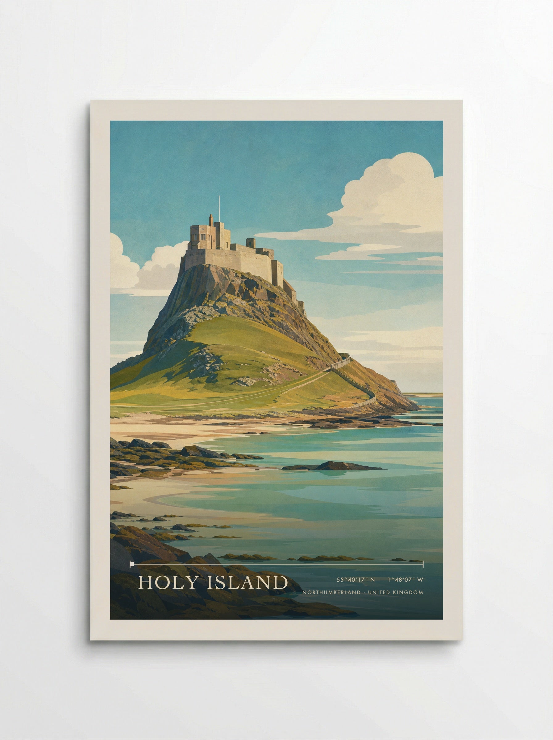 Holy Island Northumberland United Kingdom Travel Poster - Poster