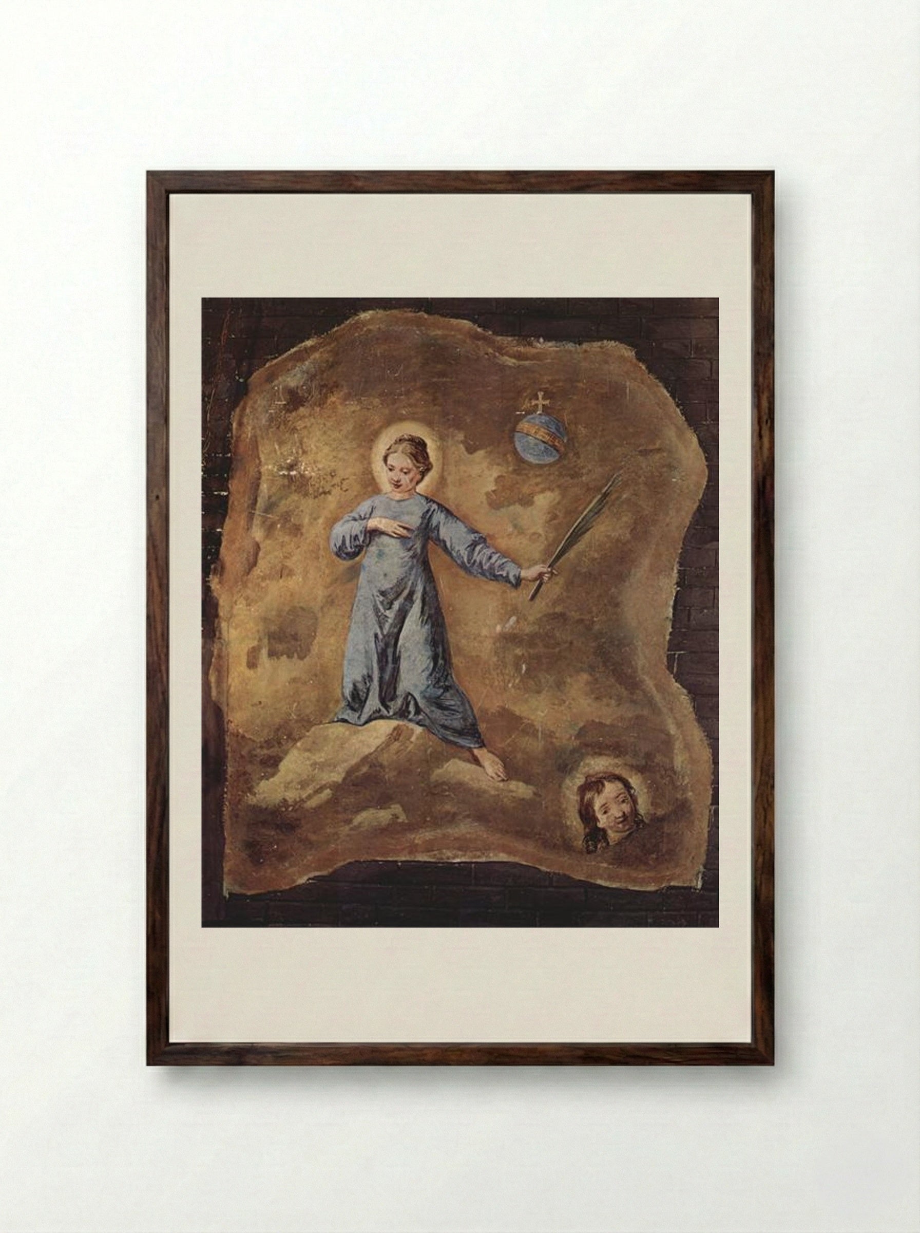 Holy Martyr Fragment - Pietro Longhi - Framed Print Dark Wood