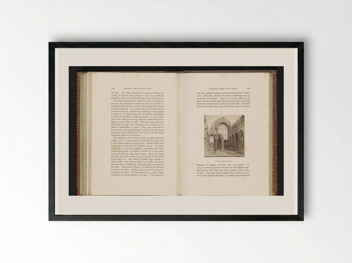 Holyrood Abbey Interior - George Washington Wilson - Framed Print Black
