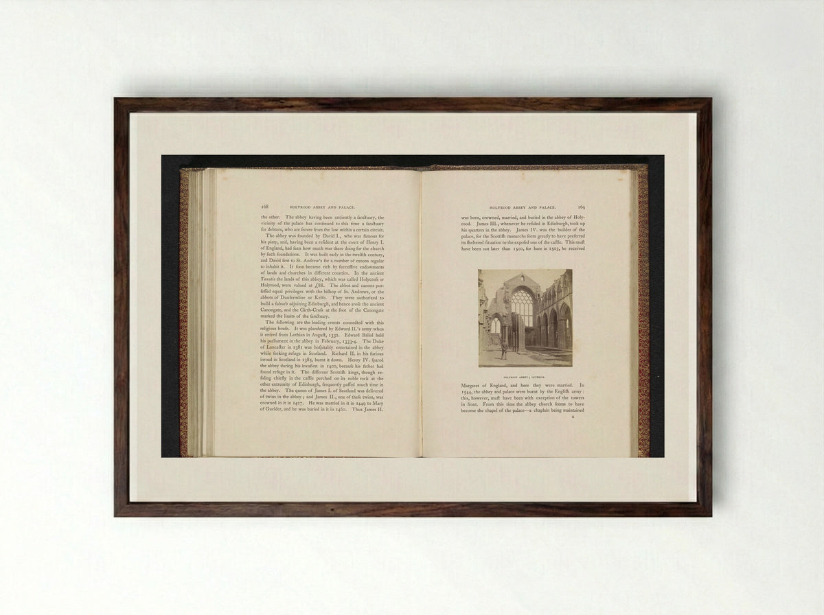 Holyrood Abbey Interior - George Washington Wilson - Framed Print Dark Wood