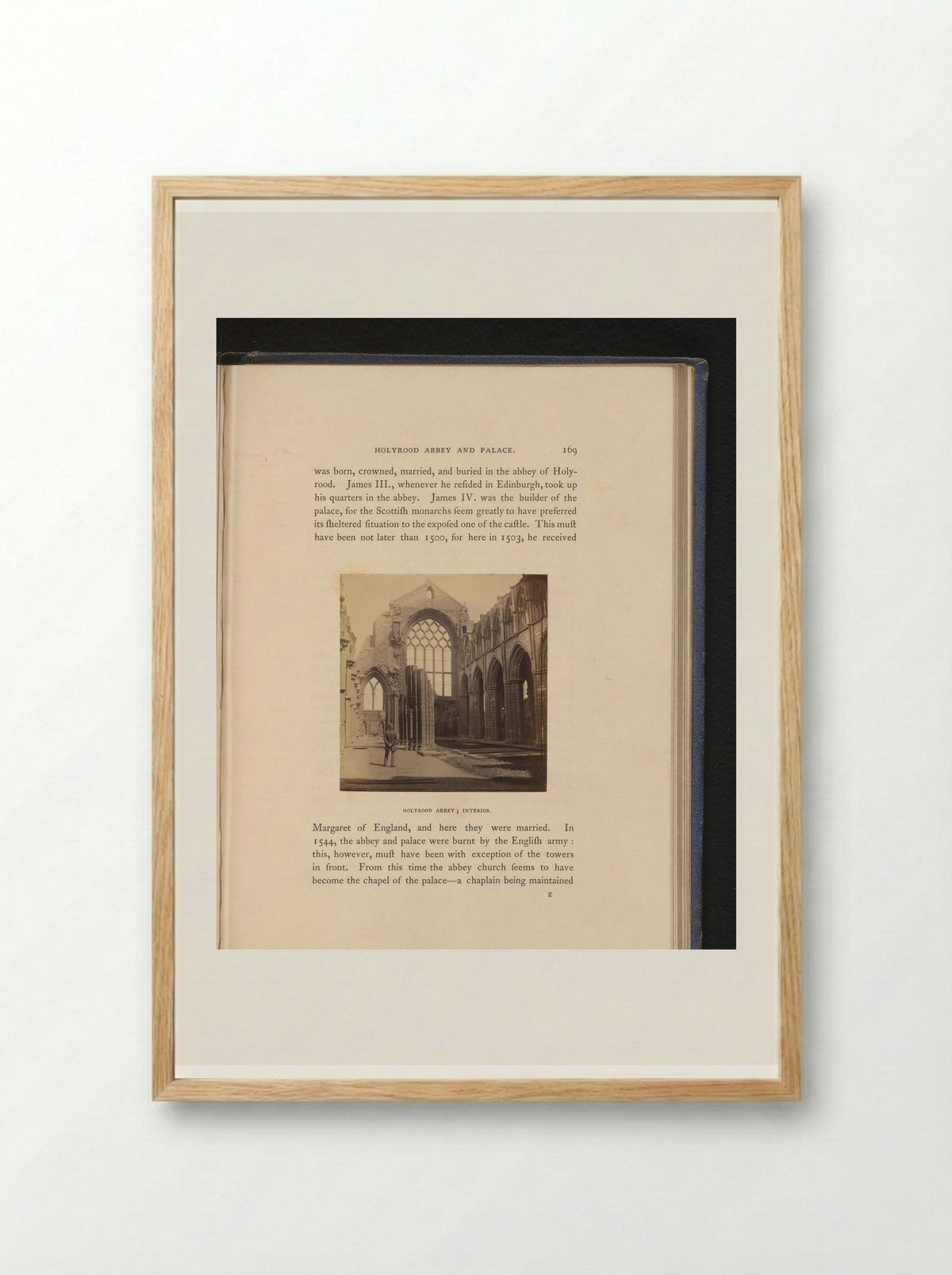 Holyrood Abbey, Interior - George Washington Wilson - Framed Print Wood