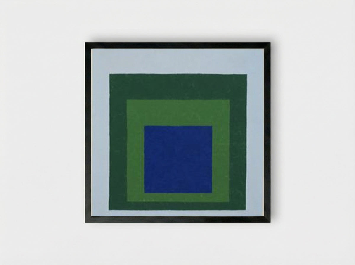 Homage to the Square: Blue & Green - Josef Albers - Framed Print Black
