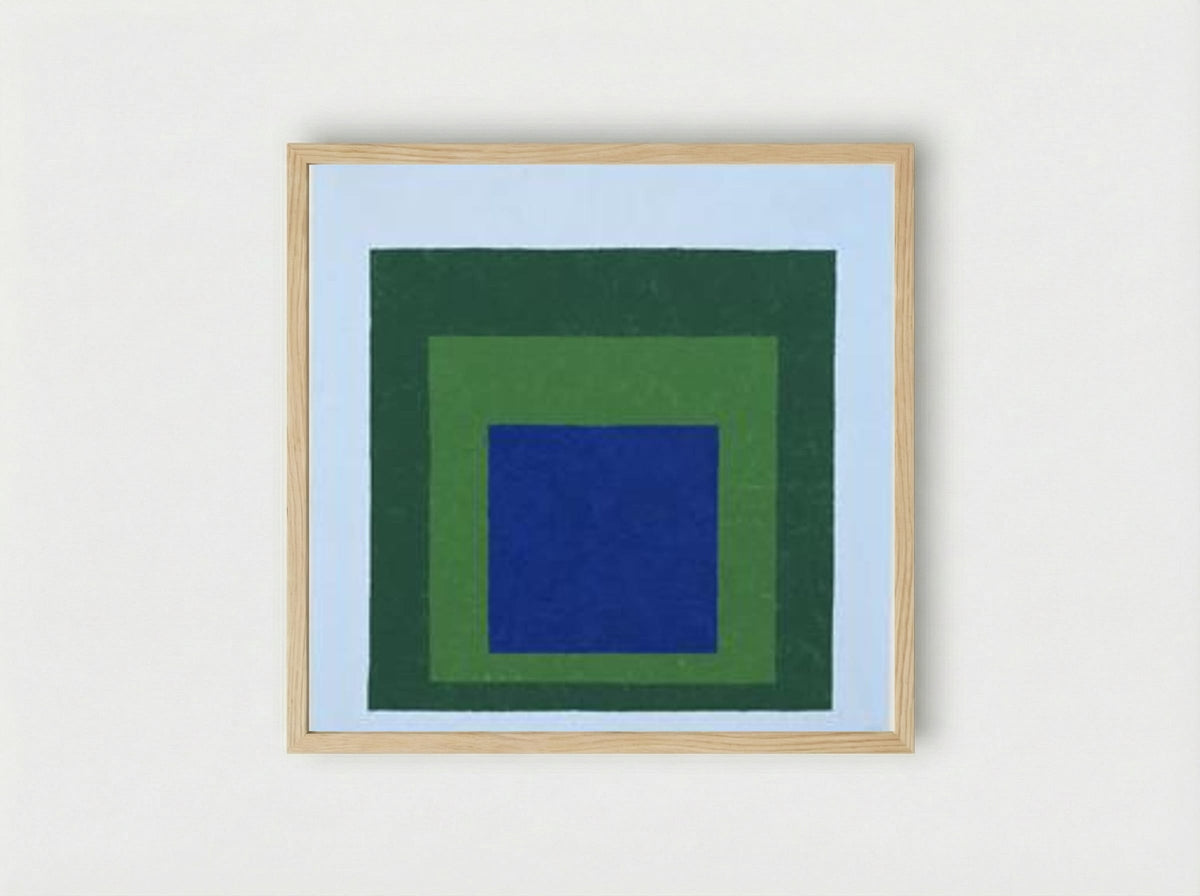 Homage to the Square: Blue & Green - Josef Albers - Framed Print Wood