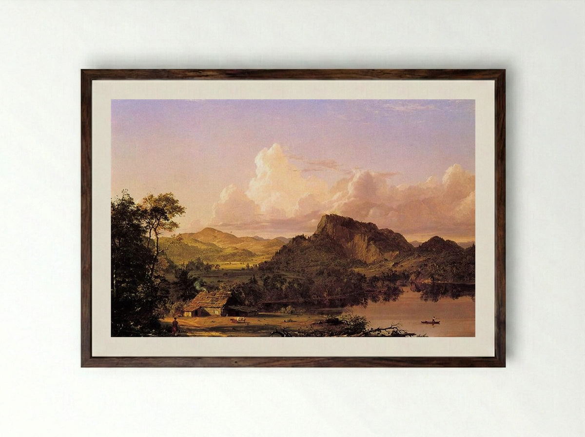 Home by the Lake - Frederic Edwin Church - Framed Print Dark Wood